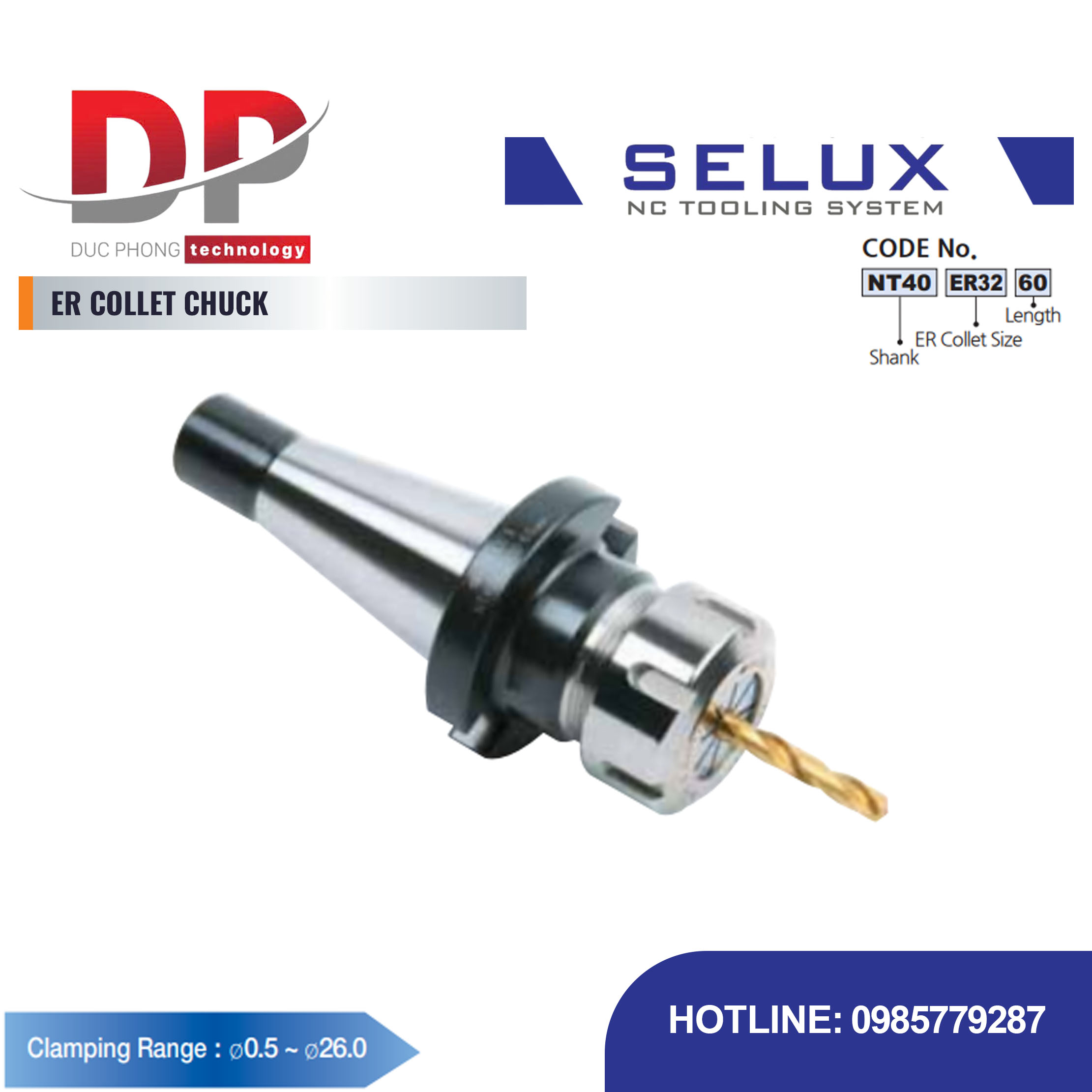 Bầu kẹp Collet ER Series NT/MT Shank - Selux (ER COLLET CHUCK)