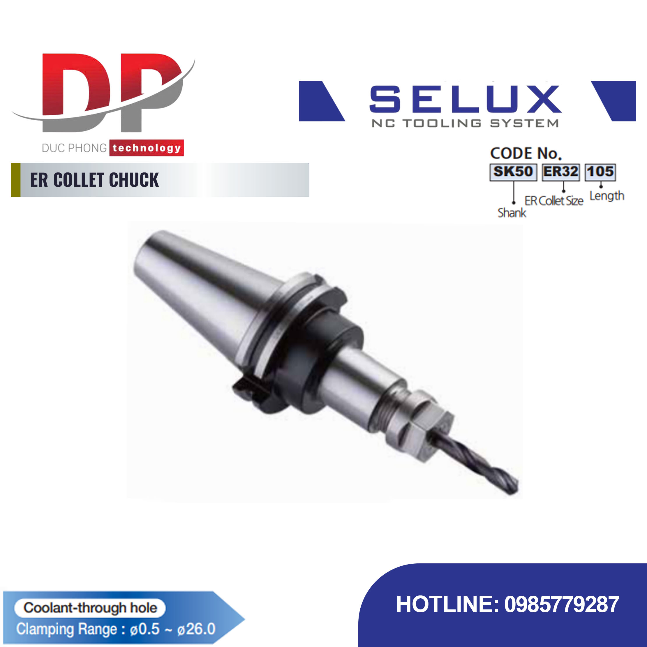 Bầu kẹp Collet ER Series SK Shank - Selux (ER COLLET CHUCK)
