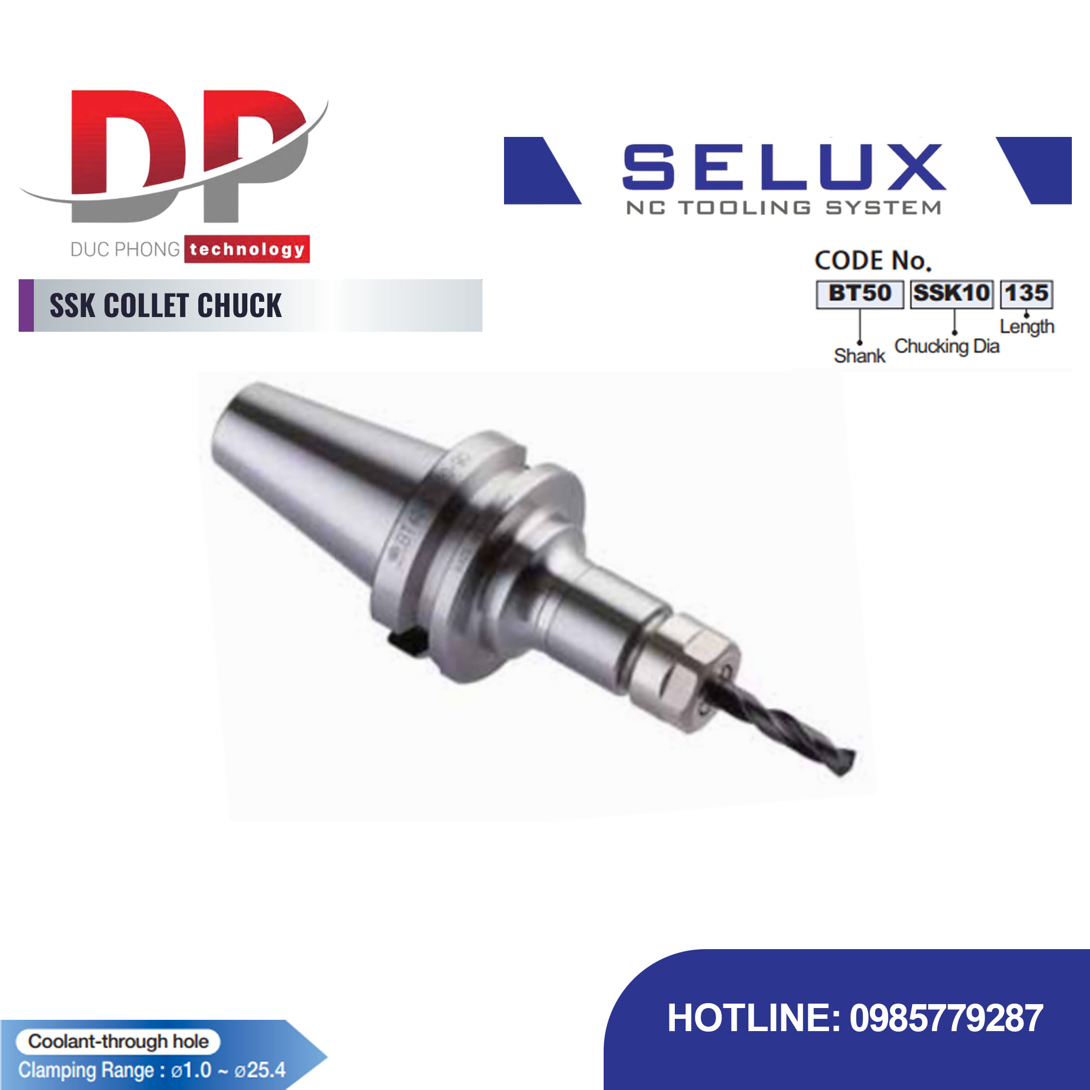 Bầu kẹp Collet SSK Series BT Shank - Selux (SSK COLLET CHUCK)