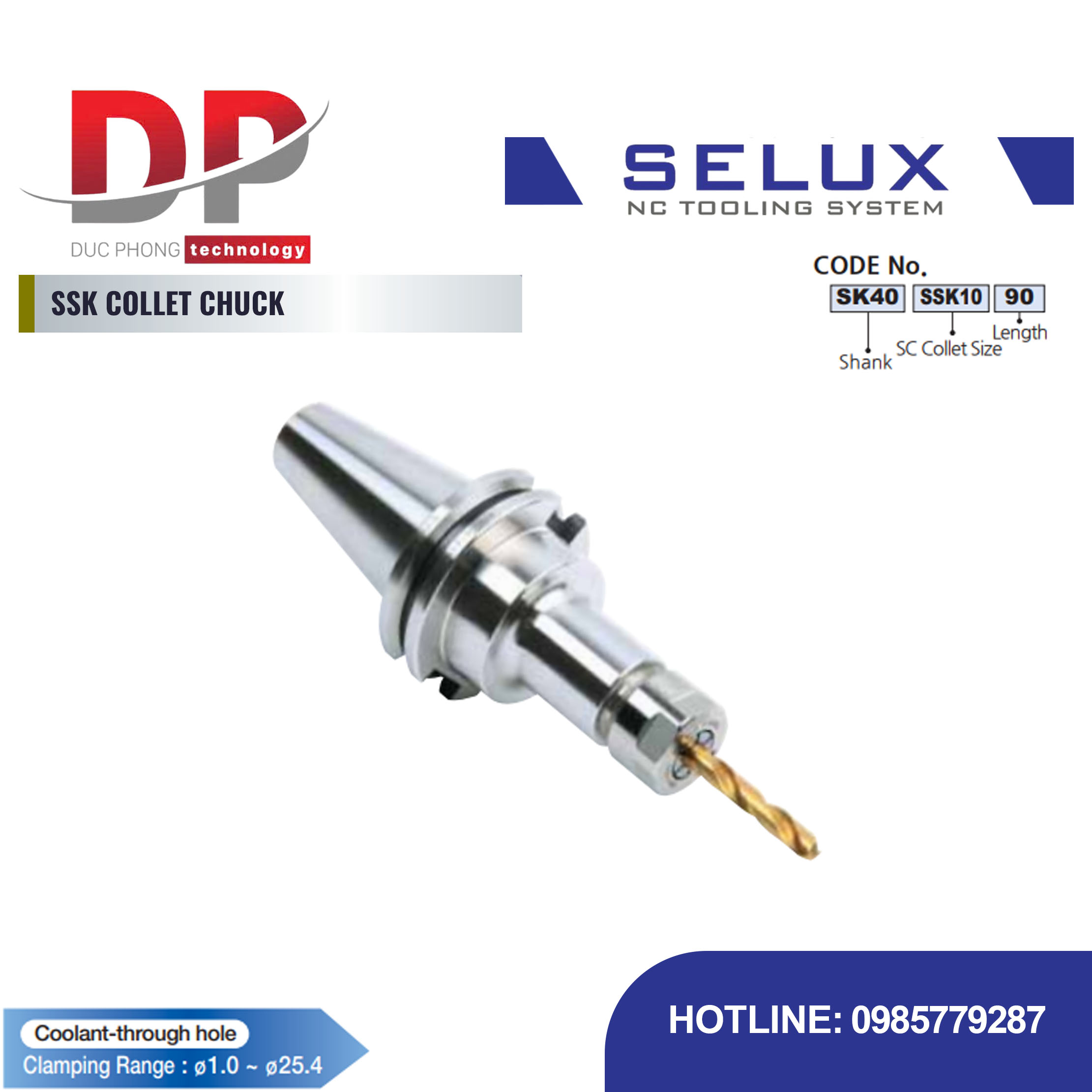 Bầu kẹp Collet SSK Series SK Shank - Selux (SSK COLLET CHUCK)