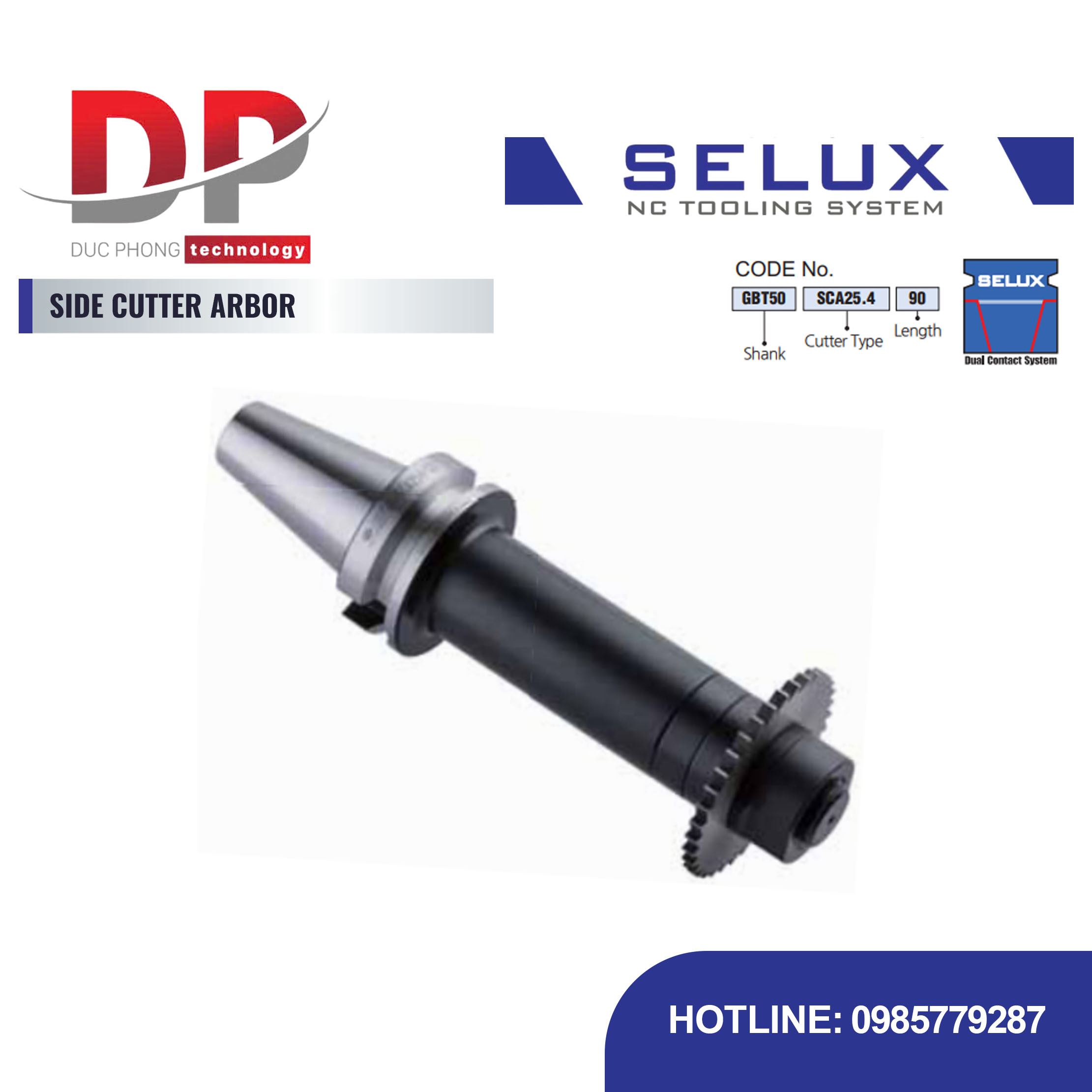 Bầu kẹp dao phay rãnh ngang Series GBT Shank - Selux (SIDE CUTTER ARBOR)
