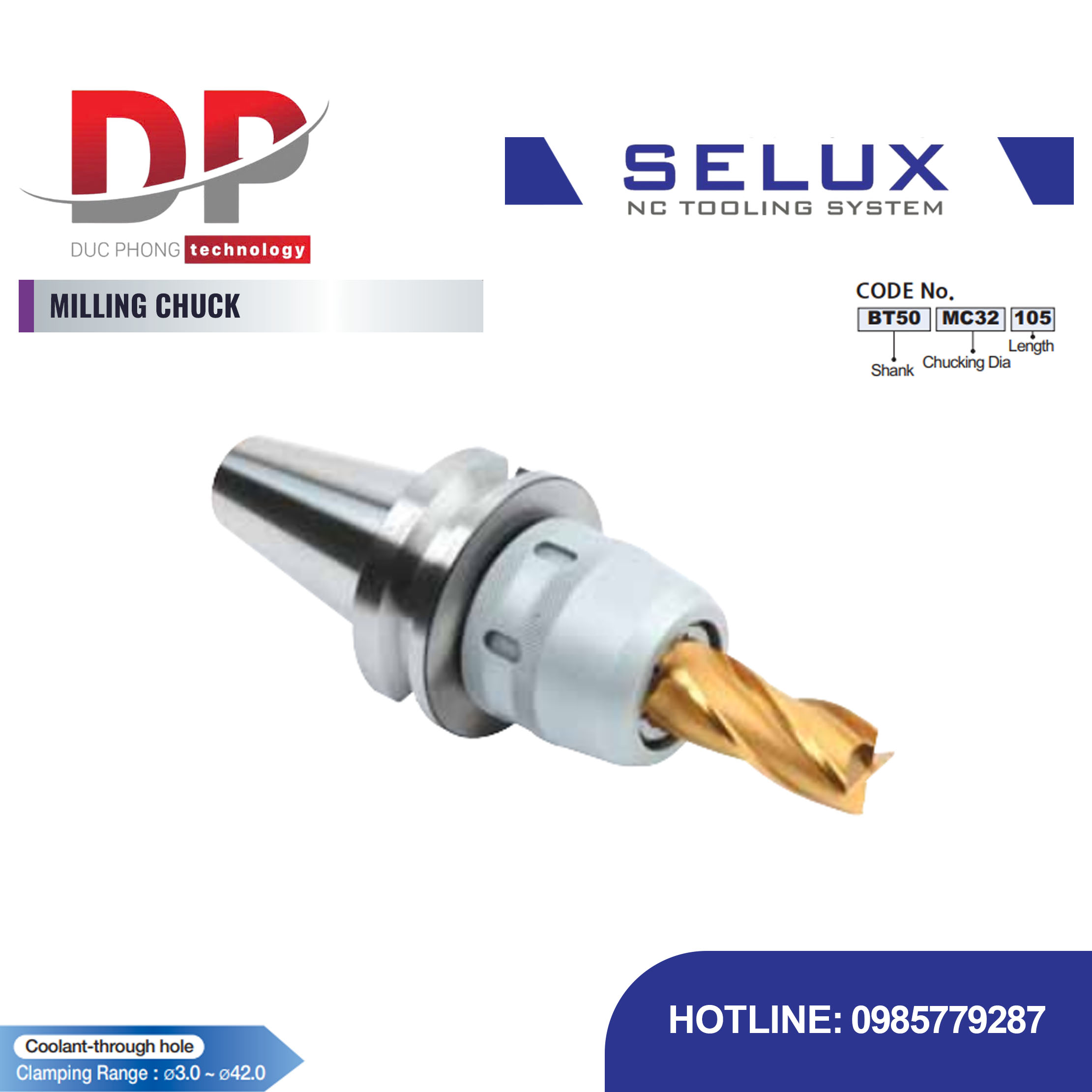 Bầu kẹp dao phay Series BT Shank - Selux (MILLING CHUCK)