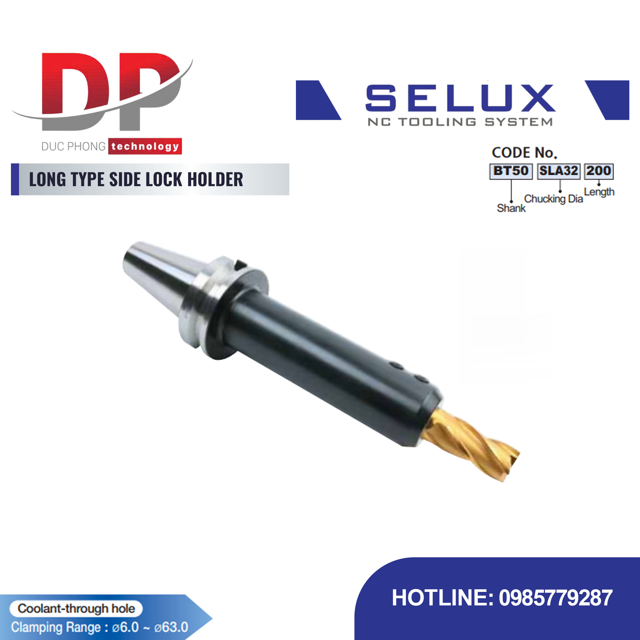 Bầu kẹp khóa cạnh cổ dài Series BT Shank - Selux (LONG TYPE SIDE LOCK HOLDER)