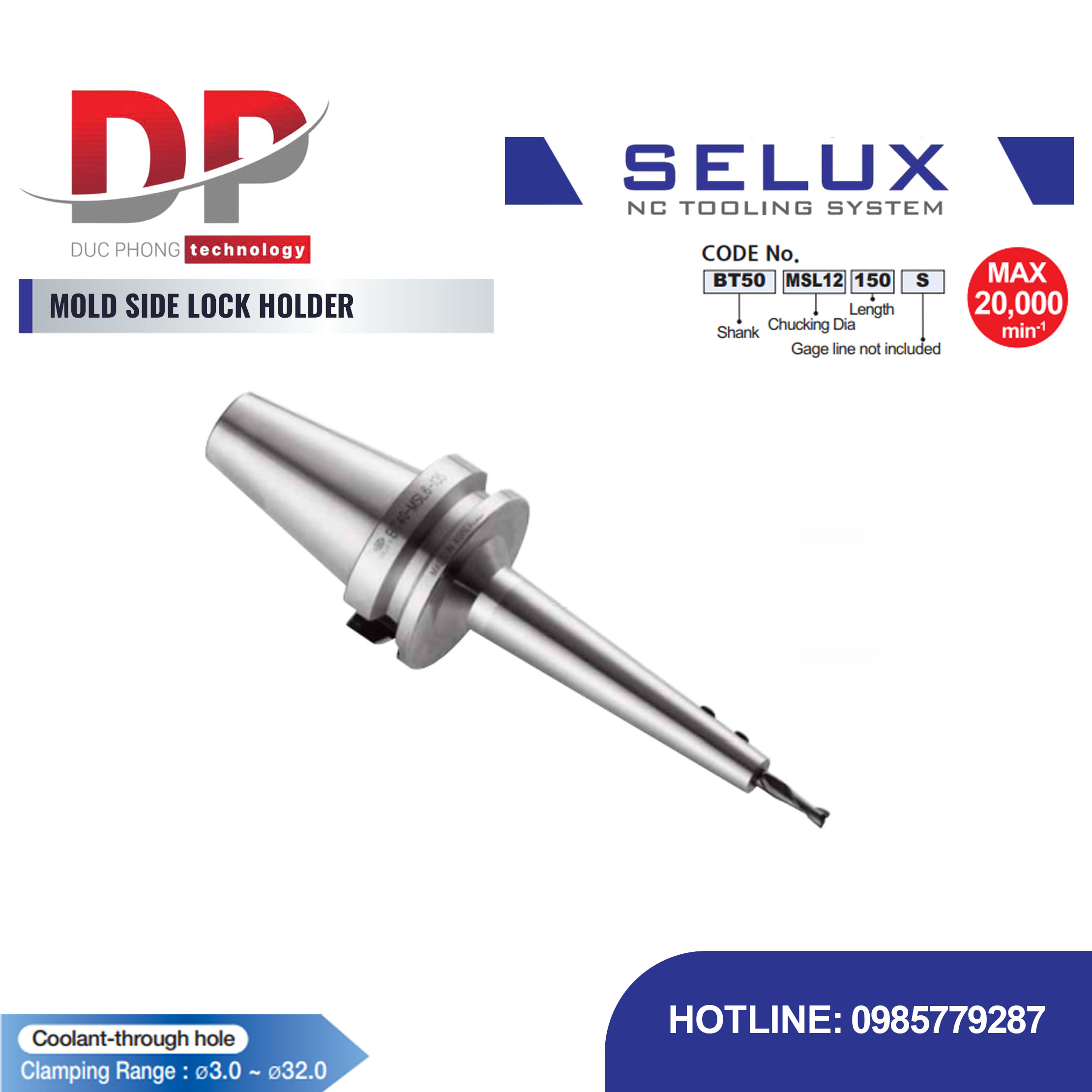 Bầu kẹp khóa cạnh khuôn Series BT Shank - Selux (MOLD SIDE LOCK HOLDER)