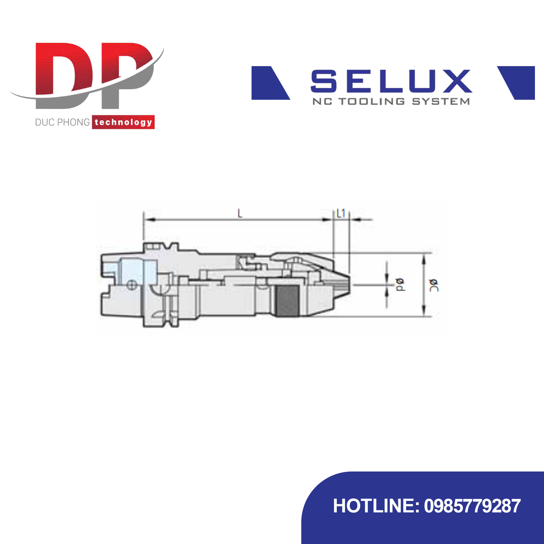 Bầu kẹp mũi khoan NC chuôi HSK-A Series HSK Shank - Selux (NC DRILL CHUCK) HSK-A TYPE