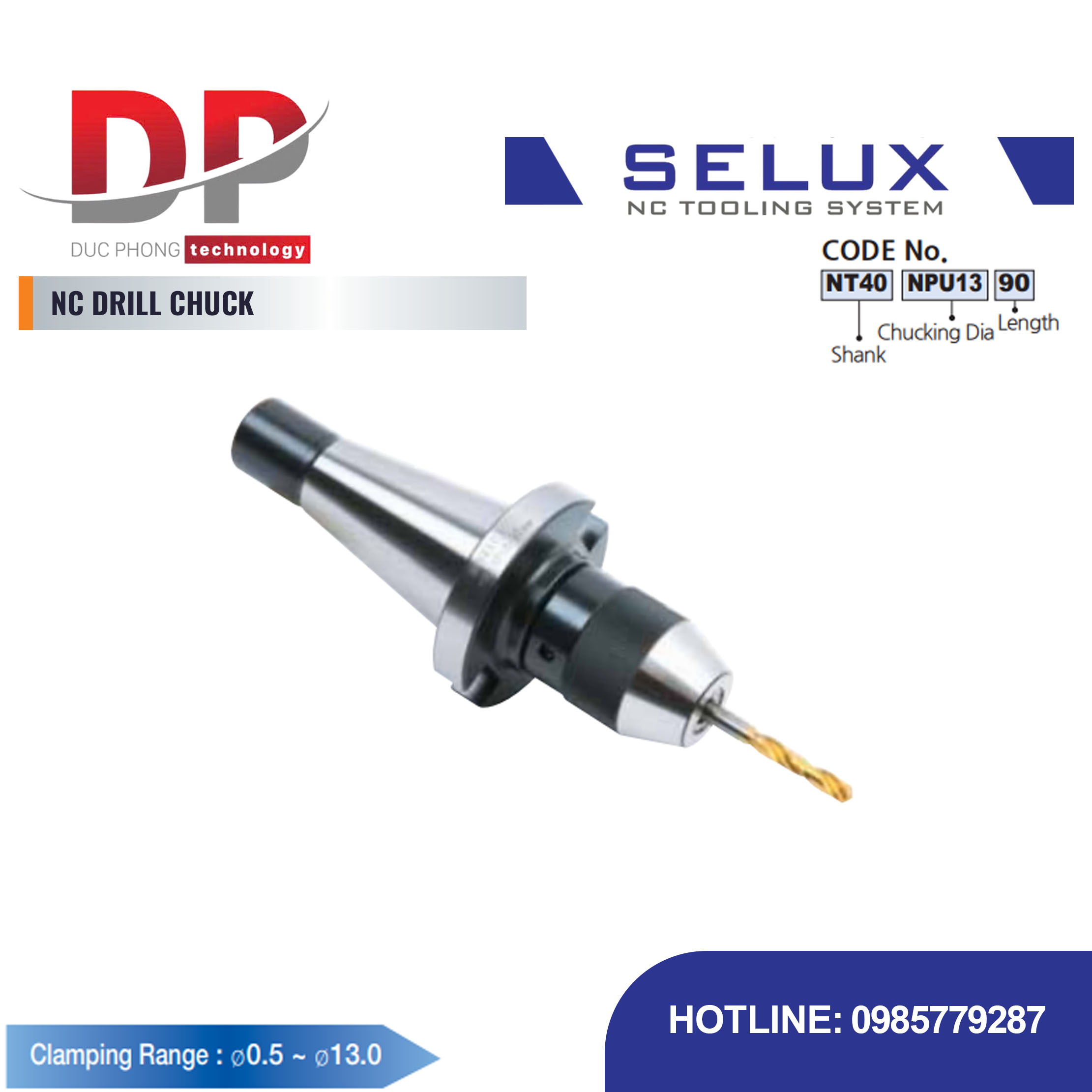 Bầu kẹp mũi khoan NC Series NT/MT Shank - Selux (NC DRILL CHUCK)