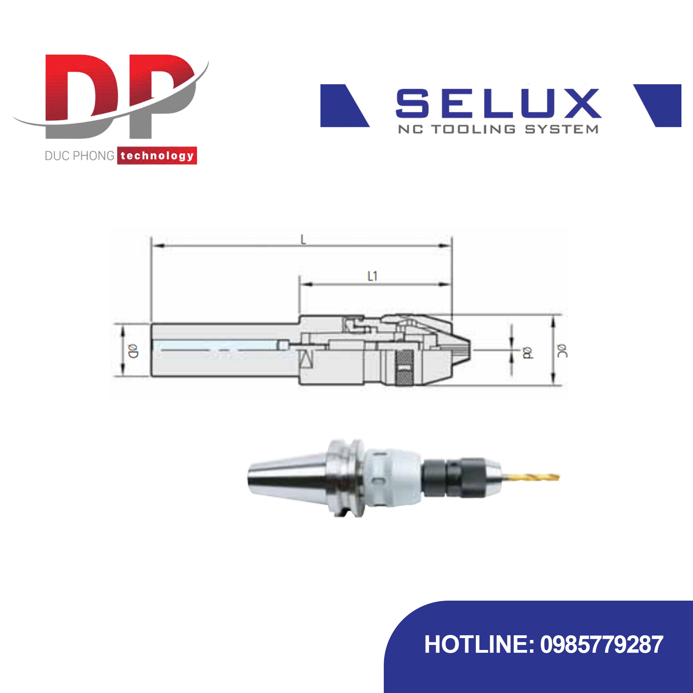 Bầu kẹp mũi khoan NC thẳng Series ST Shank - Selux (STRAIGHT NC DRILL CHUCK)