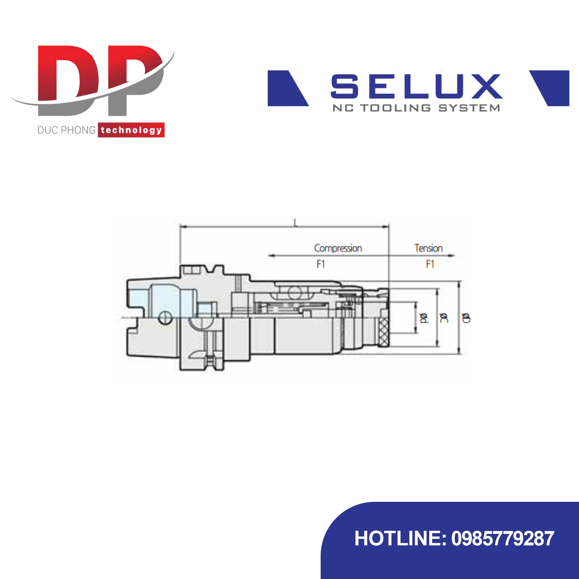 Bầu kẹp taro chuôi HSK-A Series HSK Shank - Selux (TAPPING CHUCK HOLDER) HSK-A TYPE