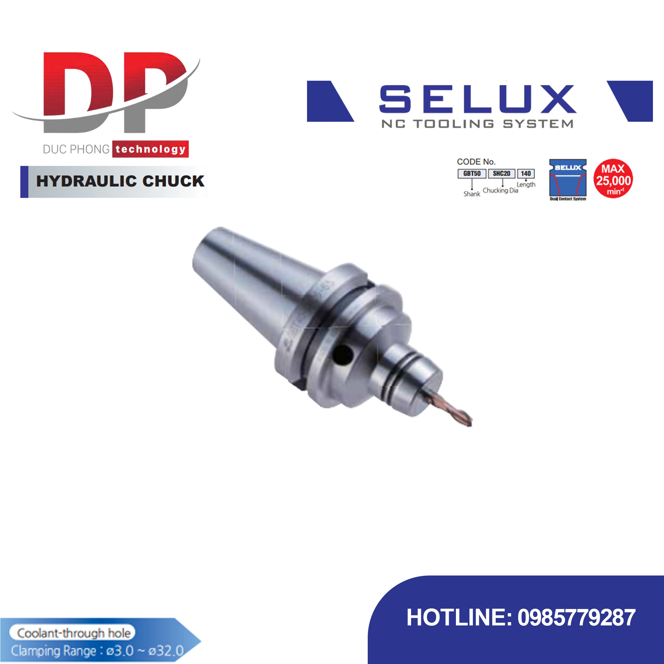 Bầu kẹp thủy lực Series GBT Shank - Selux (HYDRAULIC CHUCK)