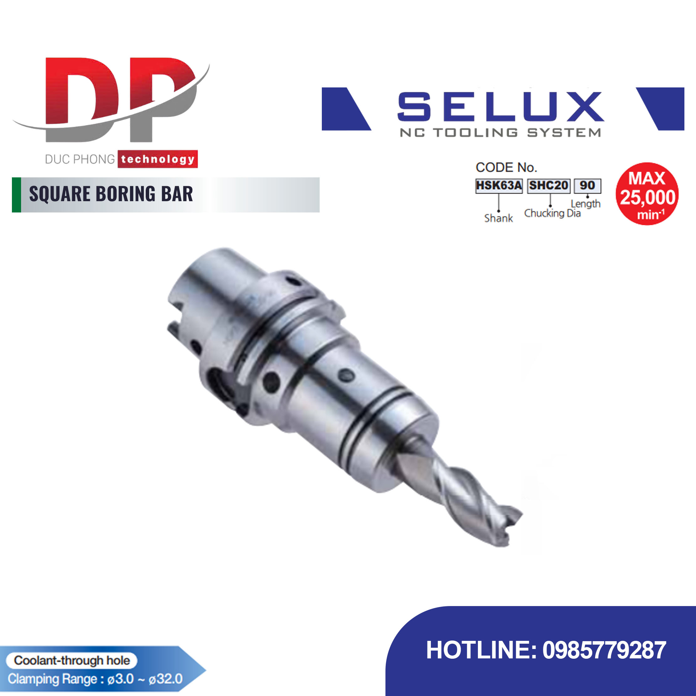 Bầu kẹp thủy lực Series HSK Shank - Selux (HYDRAULIC CHUCK) HSK-A TYPE