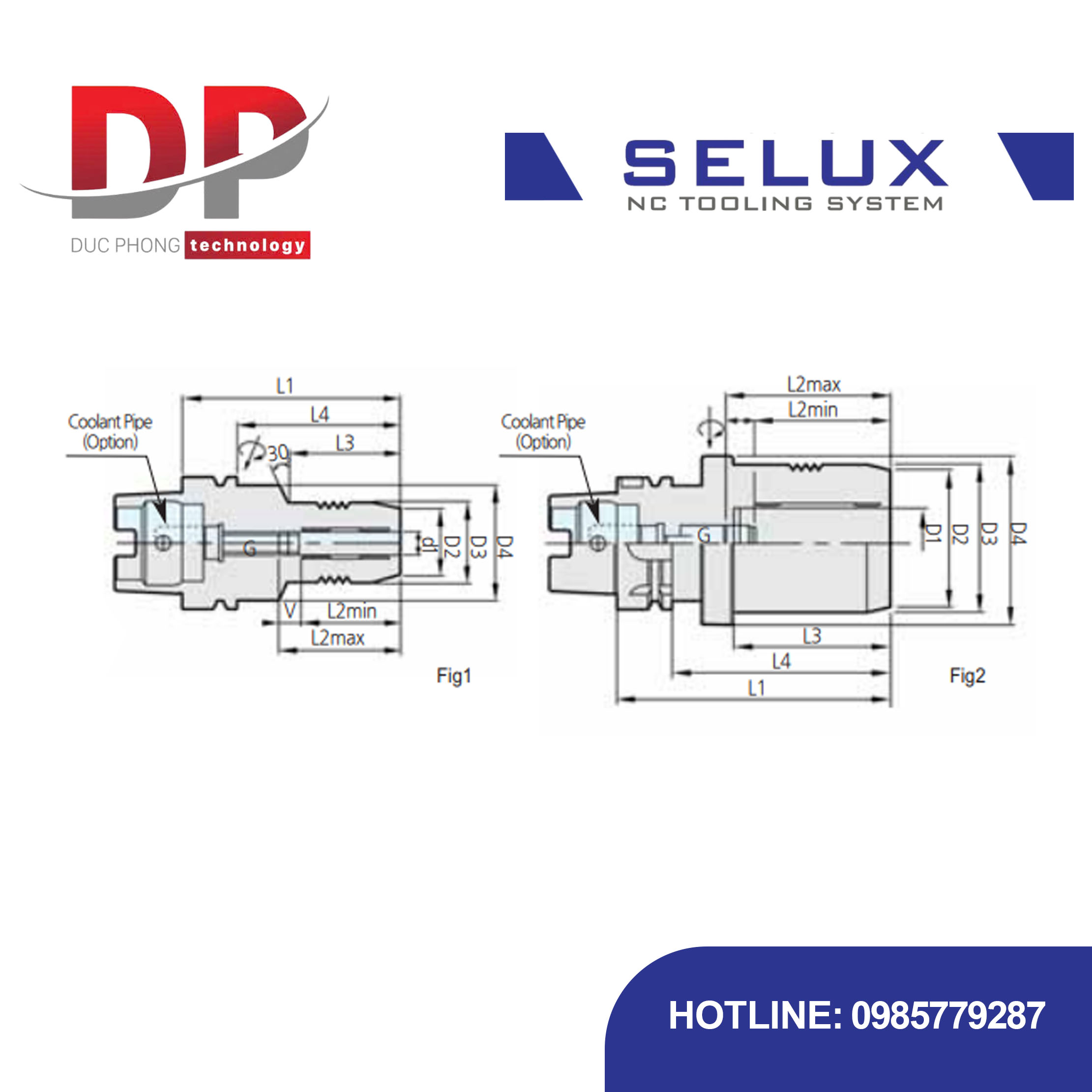 Bầu kẹp thủy lực Series HSK Shank - Selux (HYDRAULIC CHUCK) HSK-A TYPE