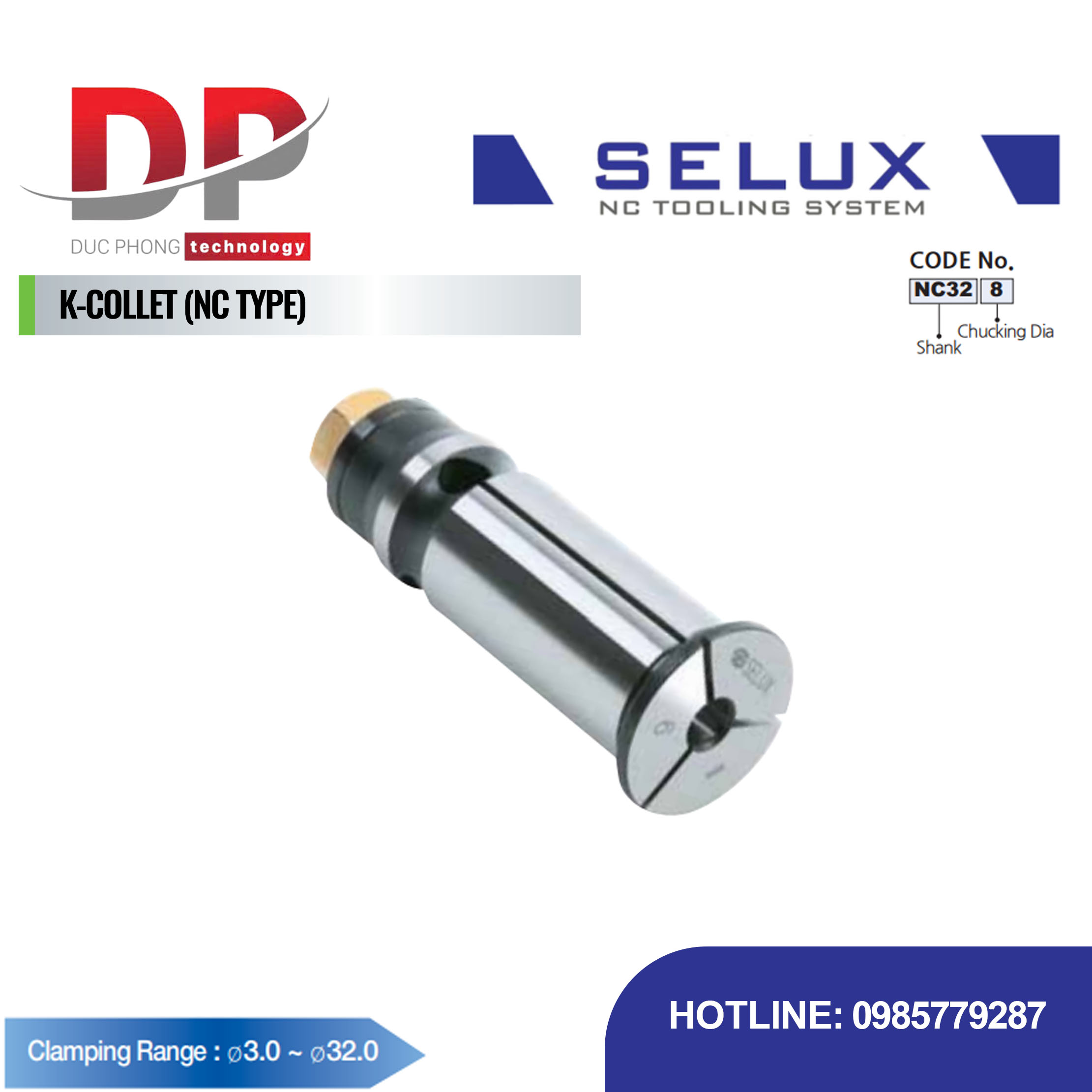 Collet K loại NC Series Accessory - Selux (K-COLLET NC TYPE)