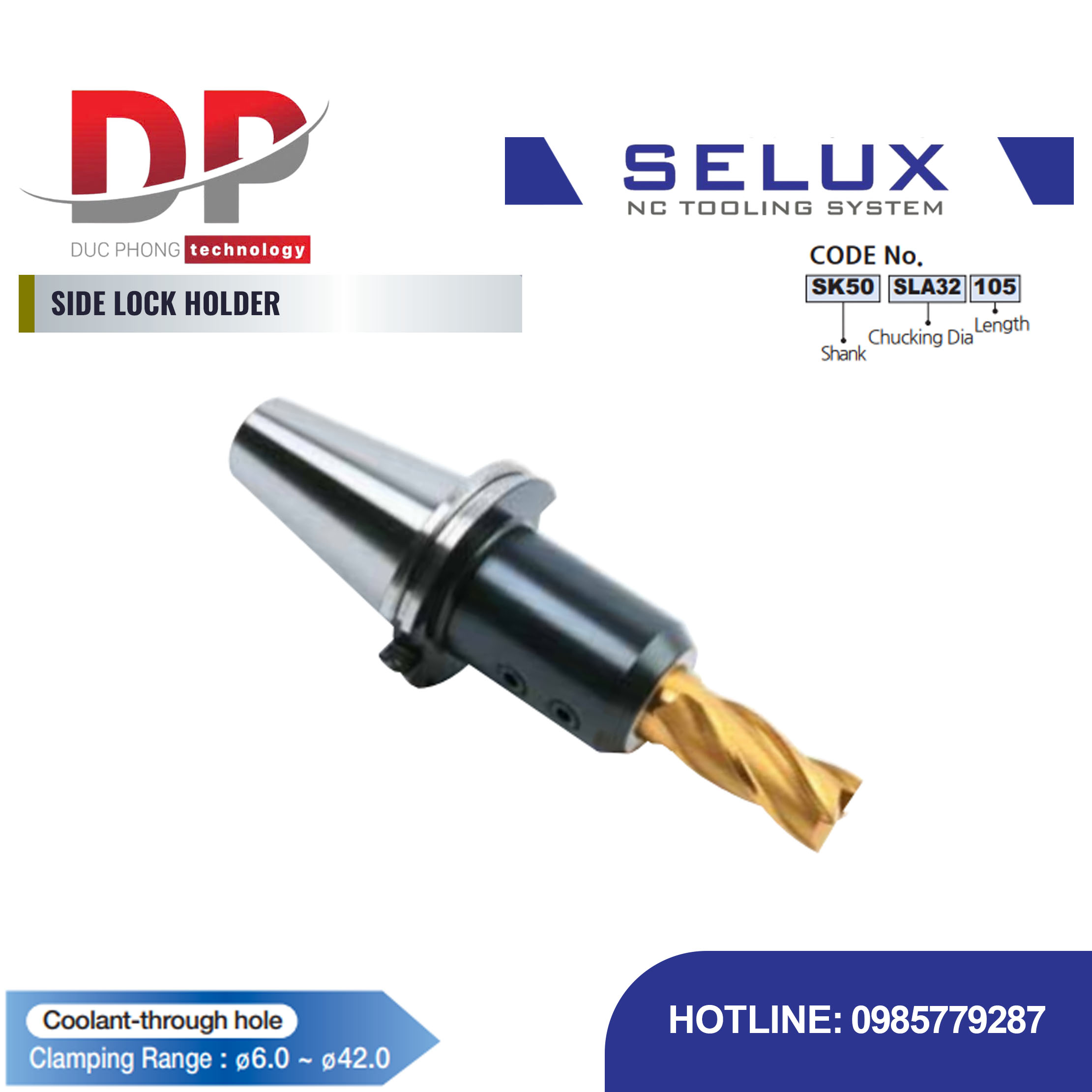 Trục gá có khóa bên Series SK Shank - Selux (SIDE LOCK HOLDER)