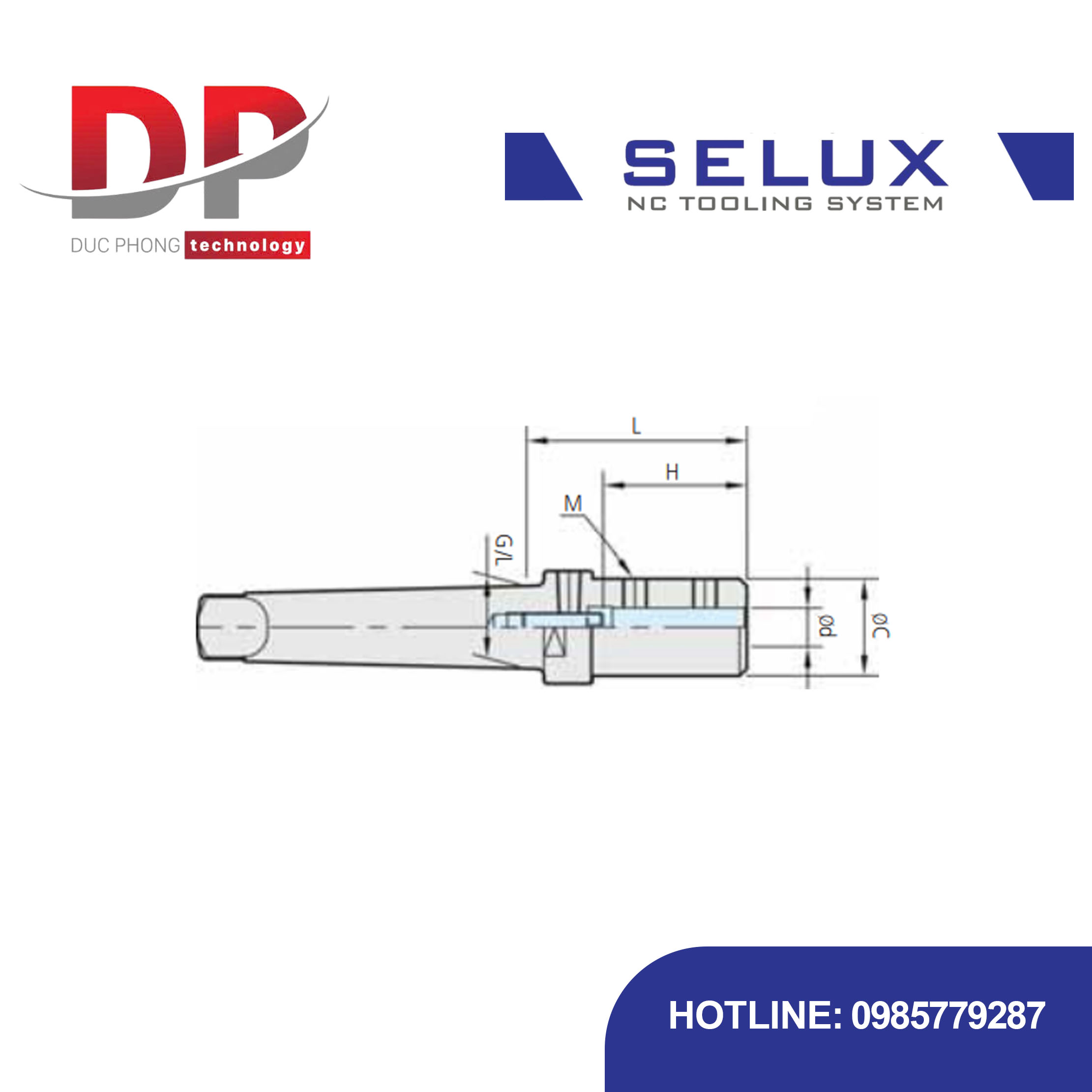 Trục gá có khóa cạnh côn Morse Series NT/MT Shank - Selux (MT SIDE LOCK HOLDER TANG)