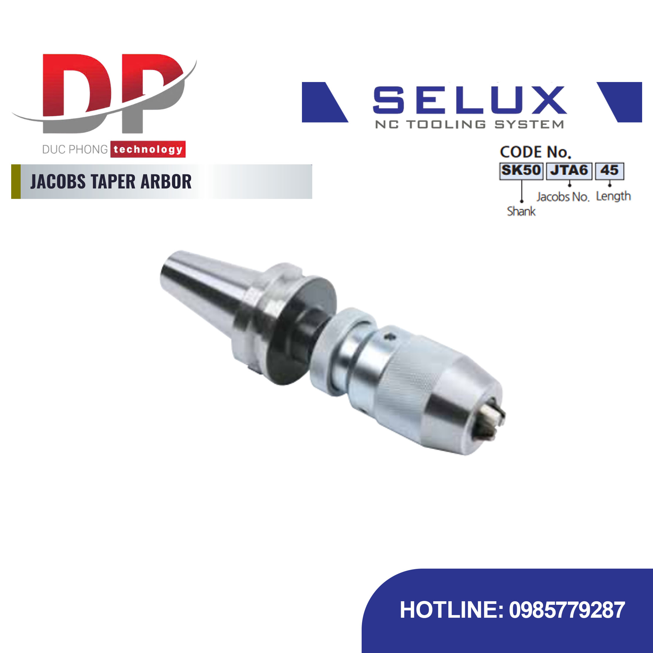 Trục gá côn Jacobs Series SK Shank - Selux (JACOBS TAPER ARBOR)