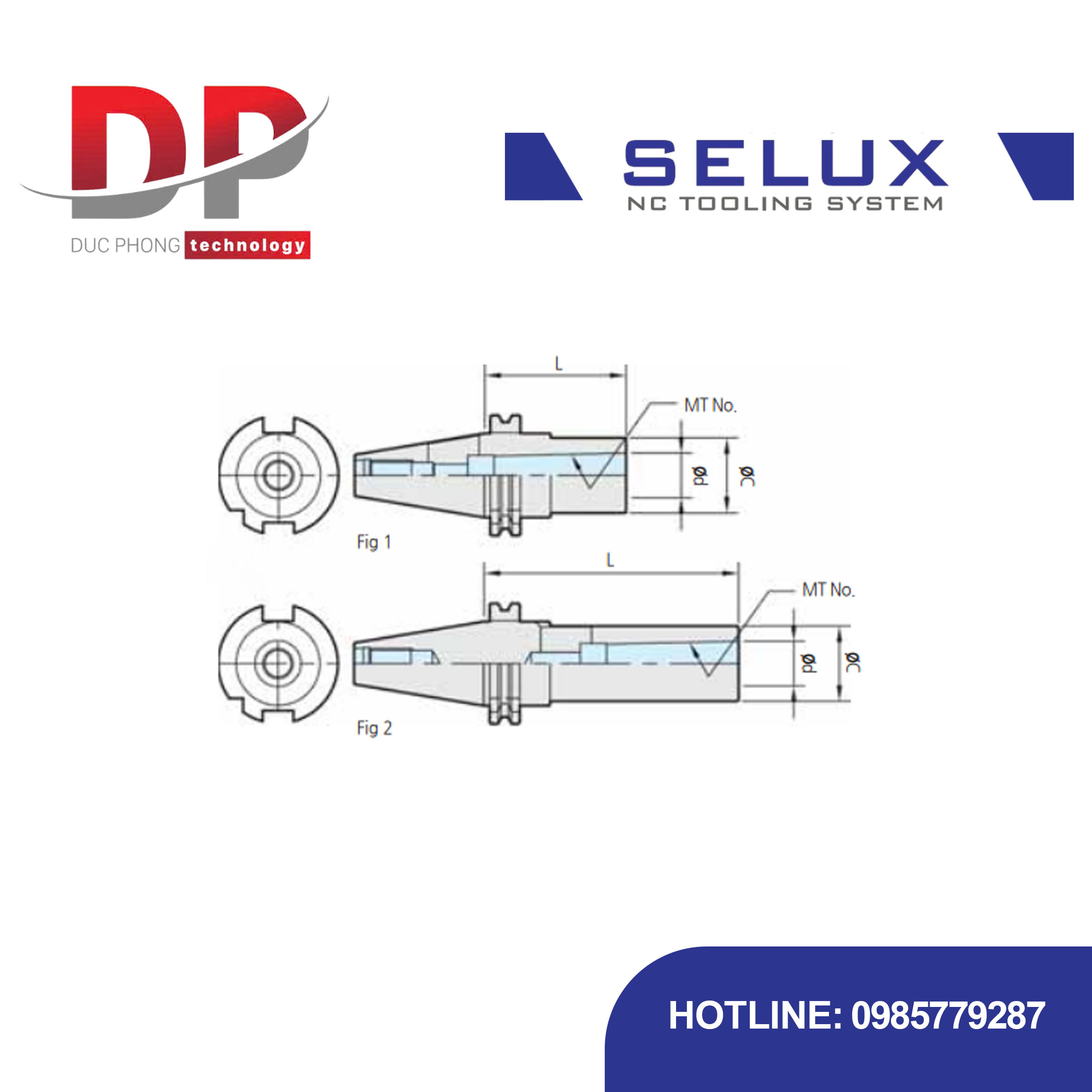 Trục gá côn Morse Series SK Shank - Selux (MORES TAPER HOLDER)