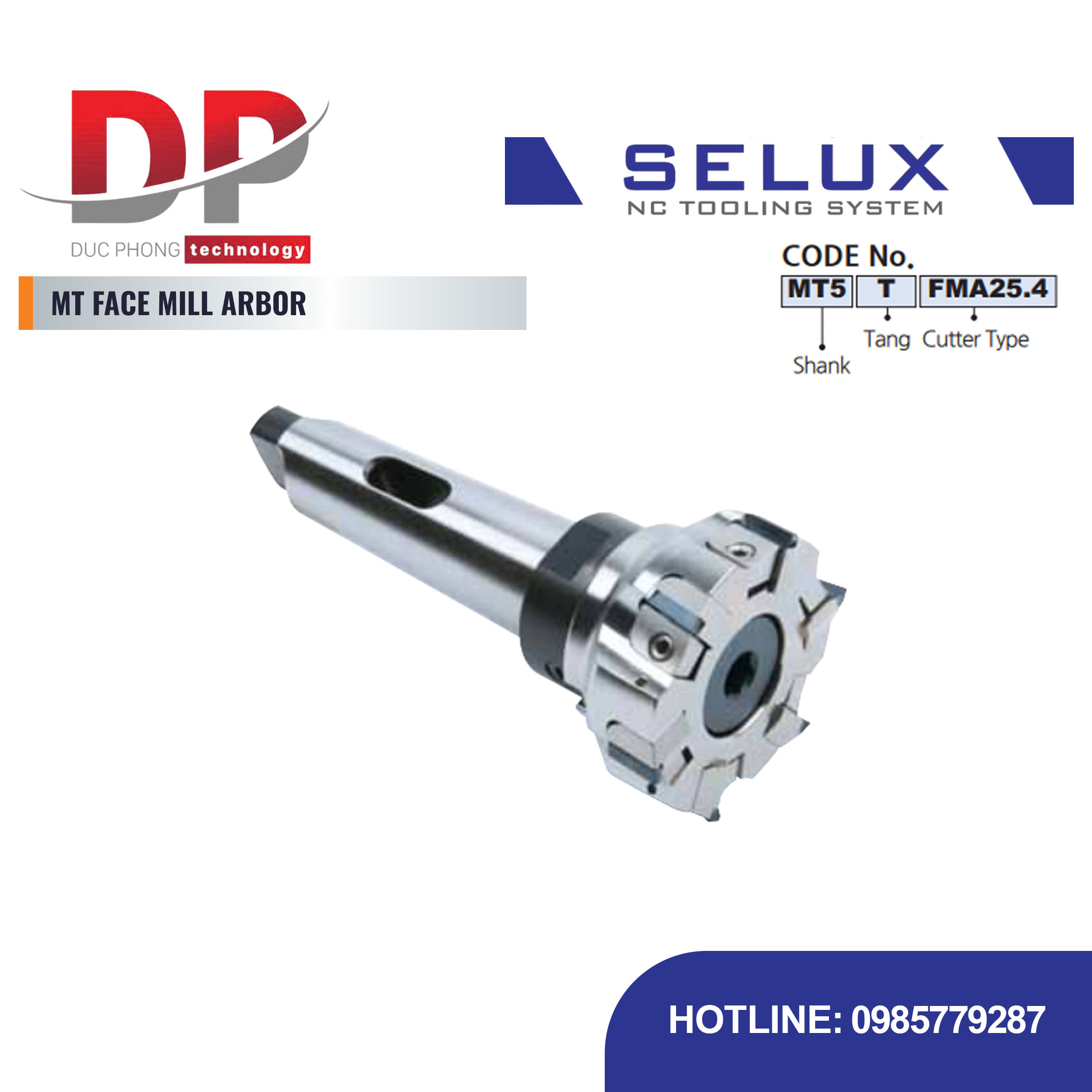 Trục gá dao phay mặt côn Morse Series NT/MT Shank - Selux (MT FACE MILL ARBOR)