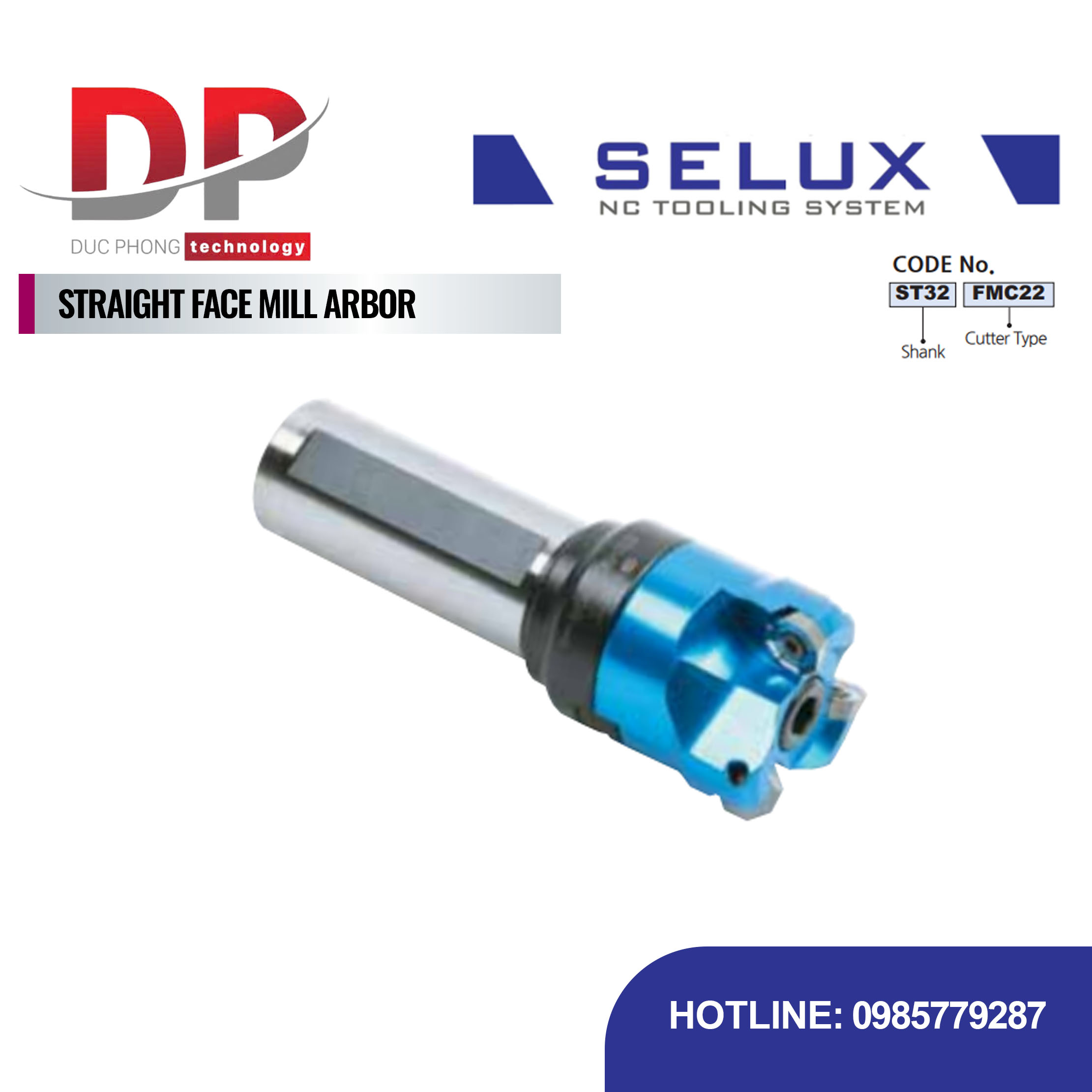 Trục gá dao phay mặt đầu FMC TYPE Series ST Shank - Selux (STRAIGHT FACE MILL ARBOR)