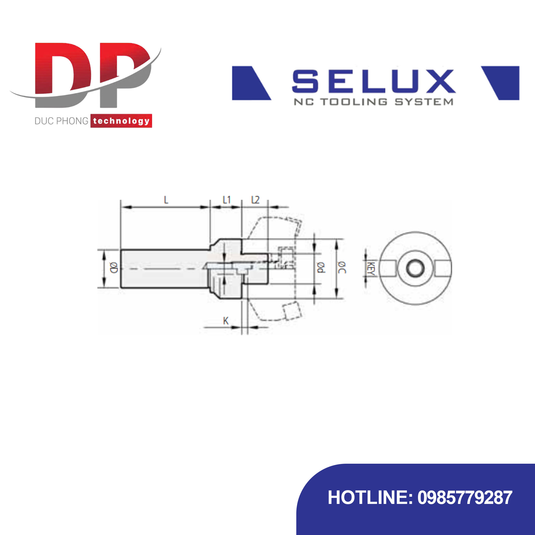 Trục gá dao phay mặt đầu FMC TYPE Series ST Shank - Selux (STRAIGHT FACE MILL ARBOR)