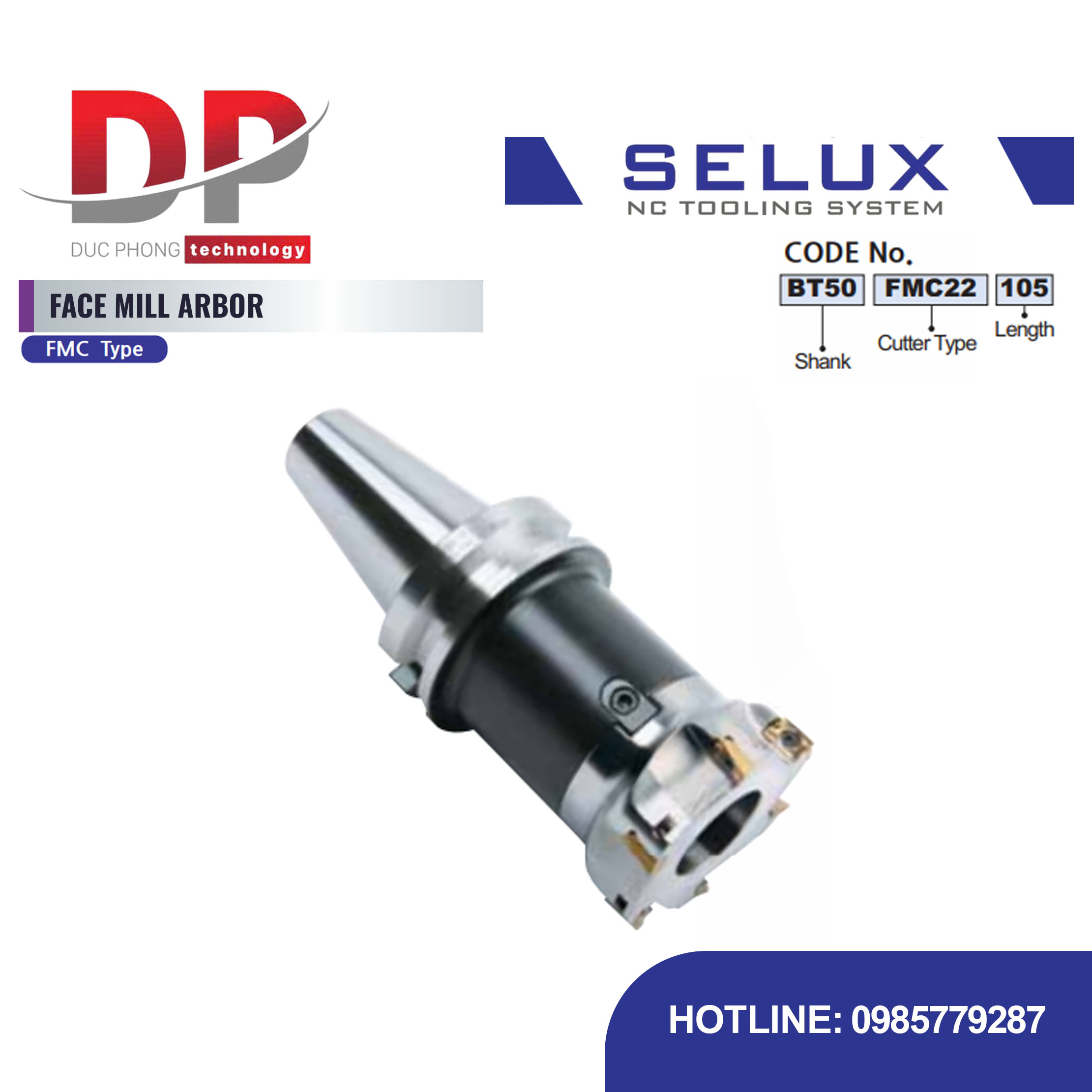 Trục gá dao phay mặt loại FMC Series BT Shank - Selux (FACE MILL ARBOR) FMC TYPE