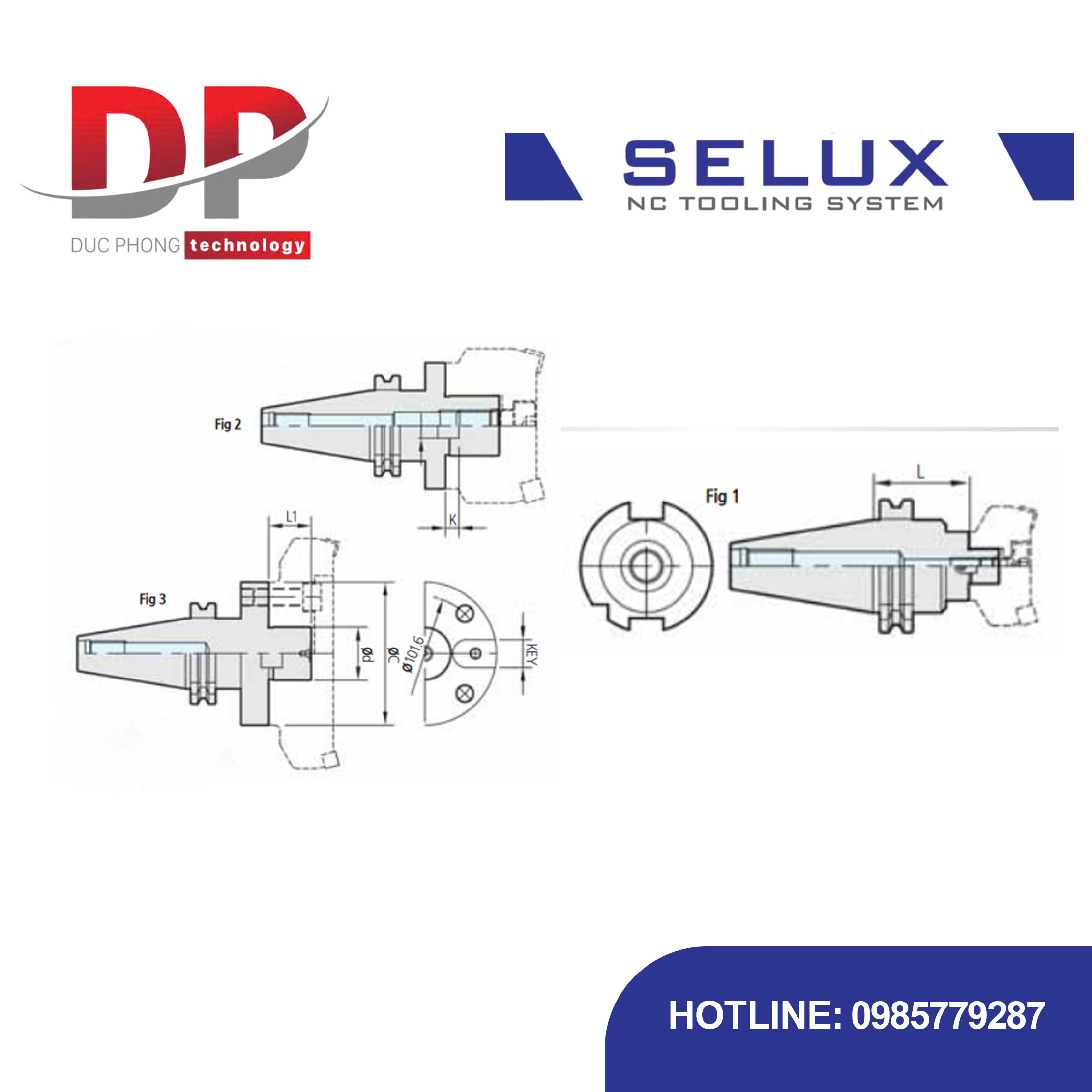 Trục gá dao phay mặt Series SK Shank - Selux (FACE MILL ARBOR)