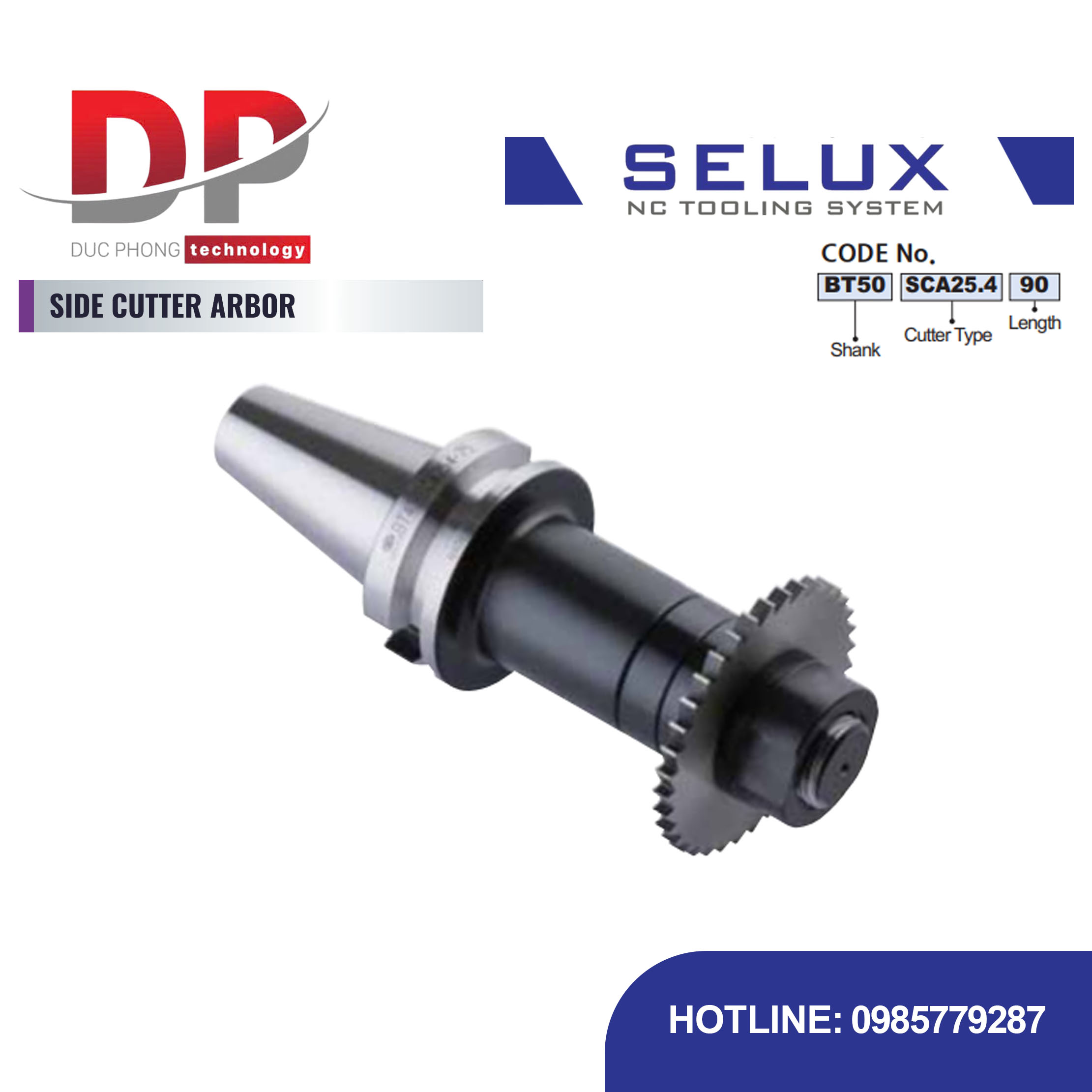 Trục gá dao phay rãnh Series BT Shank - Selux (SIDE CUTTER ARBOR)