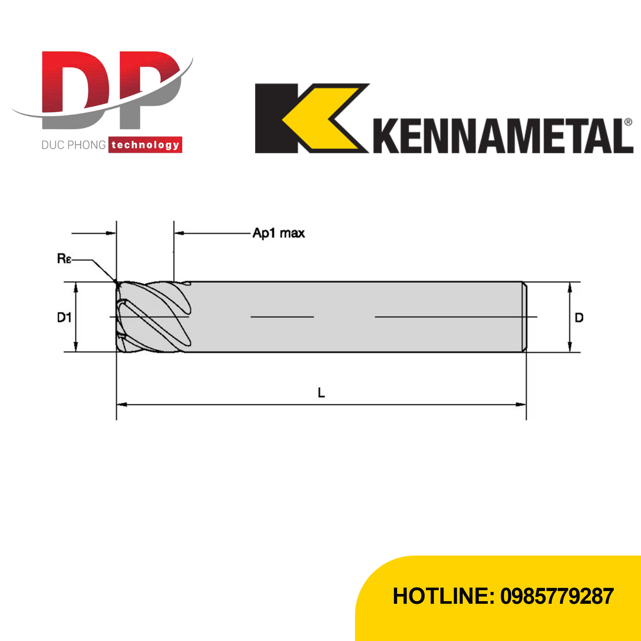 Thông số kỹ thuật sản phẩm dao phay ngón kennametal
