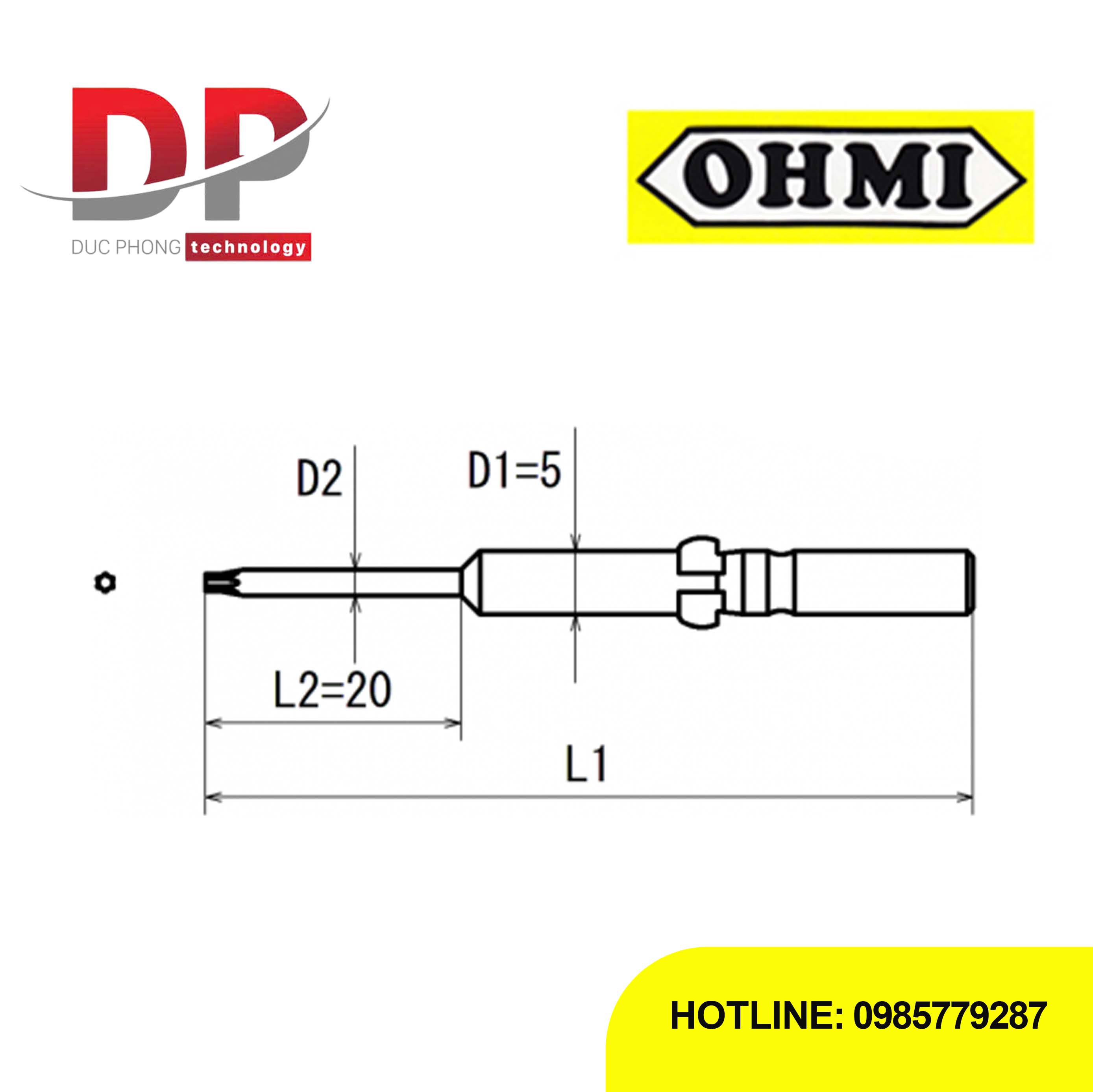 Đầu bắt vít hình sao T10 OHMI VH-5T chính hãng (Nhật Bản)