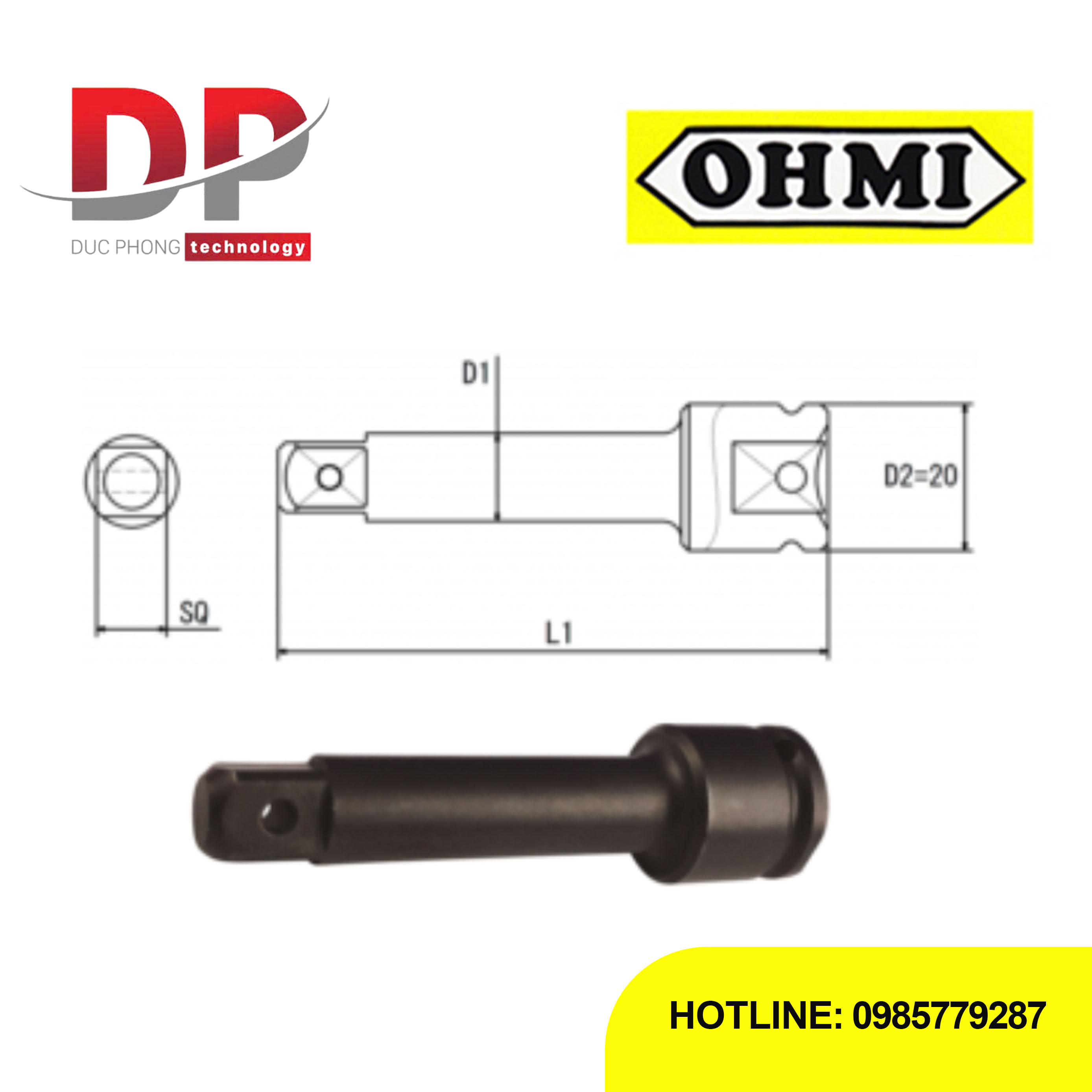 Đầu chuyển đổi nối khẩu Ohmi OS-3AD SQ12.7x37 Pin Type