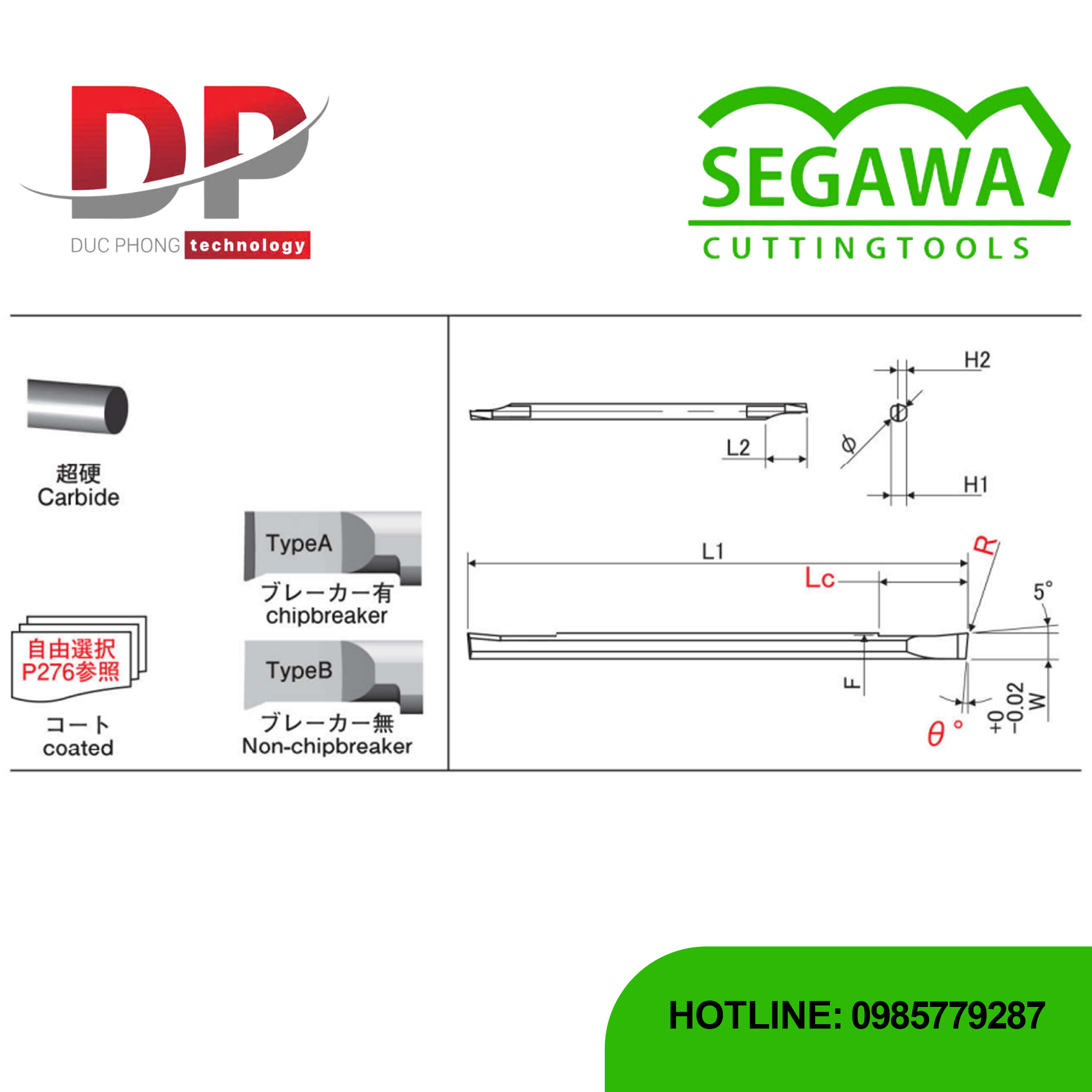Dao khoét lỗ tùy chỉnh SNB-OD Carbide - Segawa