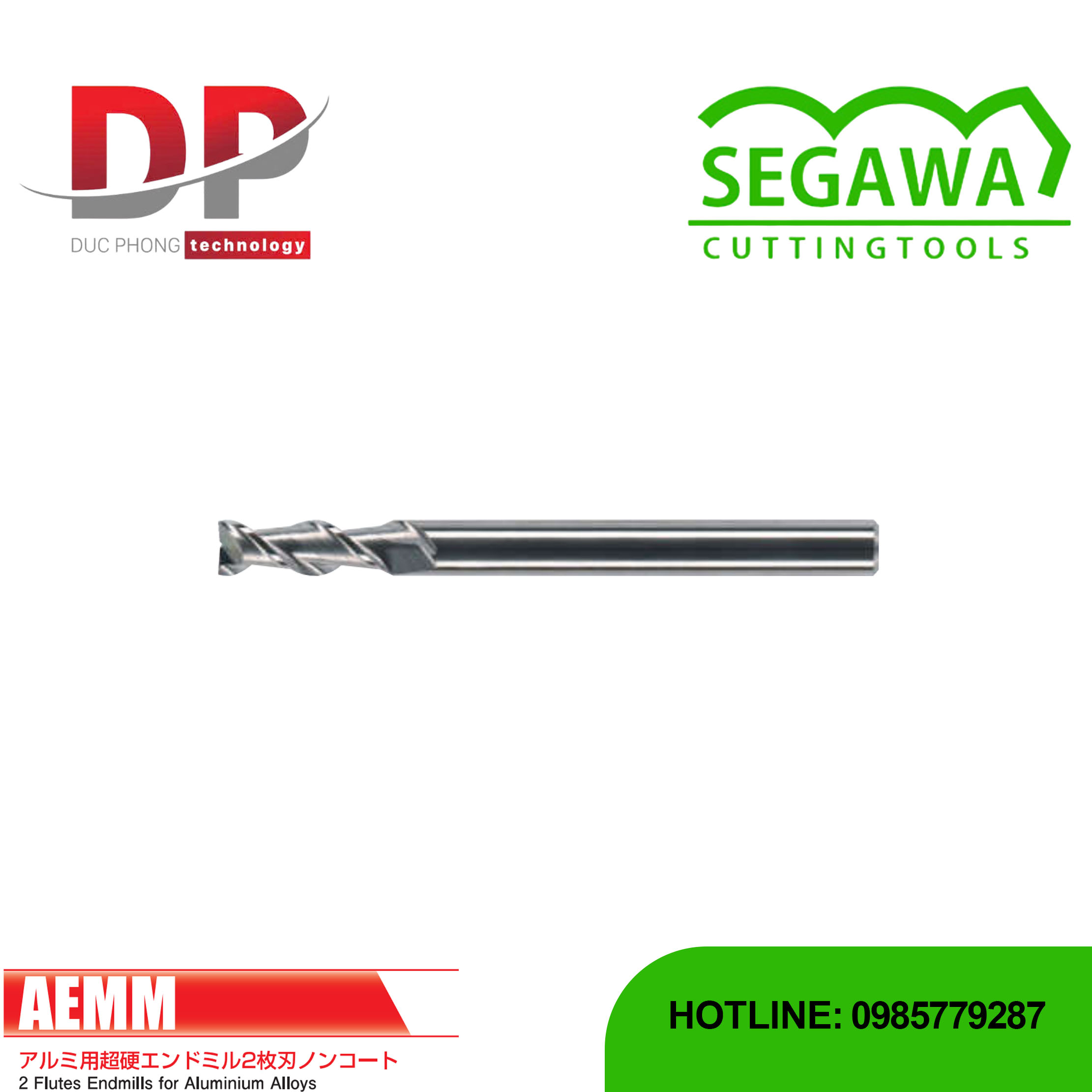 Dao phay ngón Carbide 2 me không phủ - Segawa