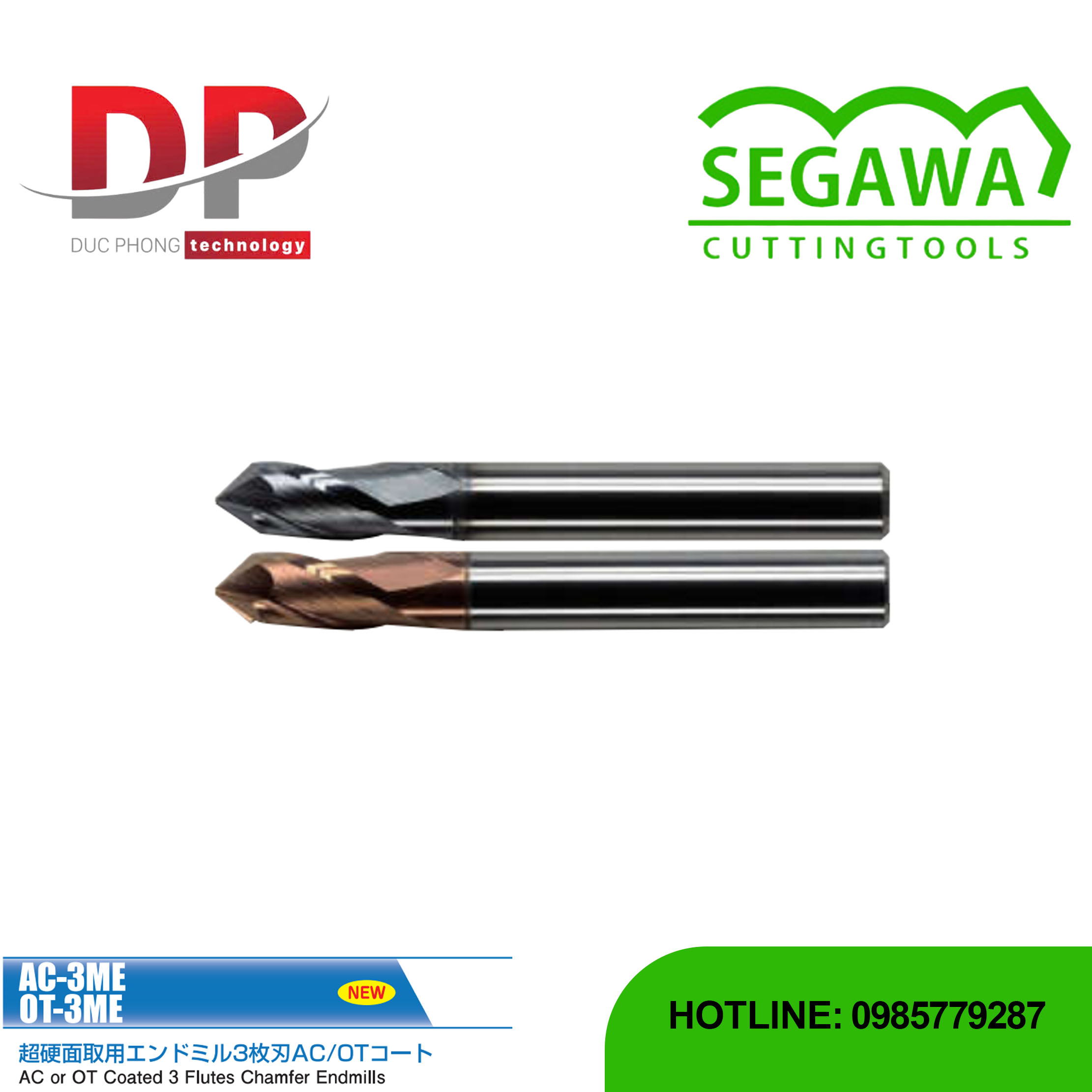 Dao phay ngón Chamfer AC-3ME và OT-3ME Carbide 3 me - Segawa