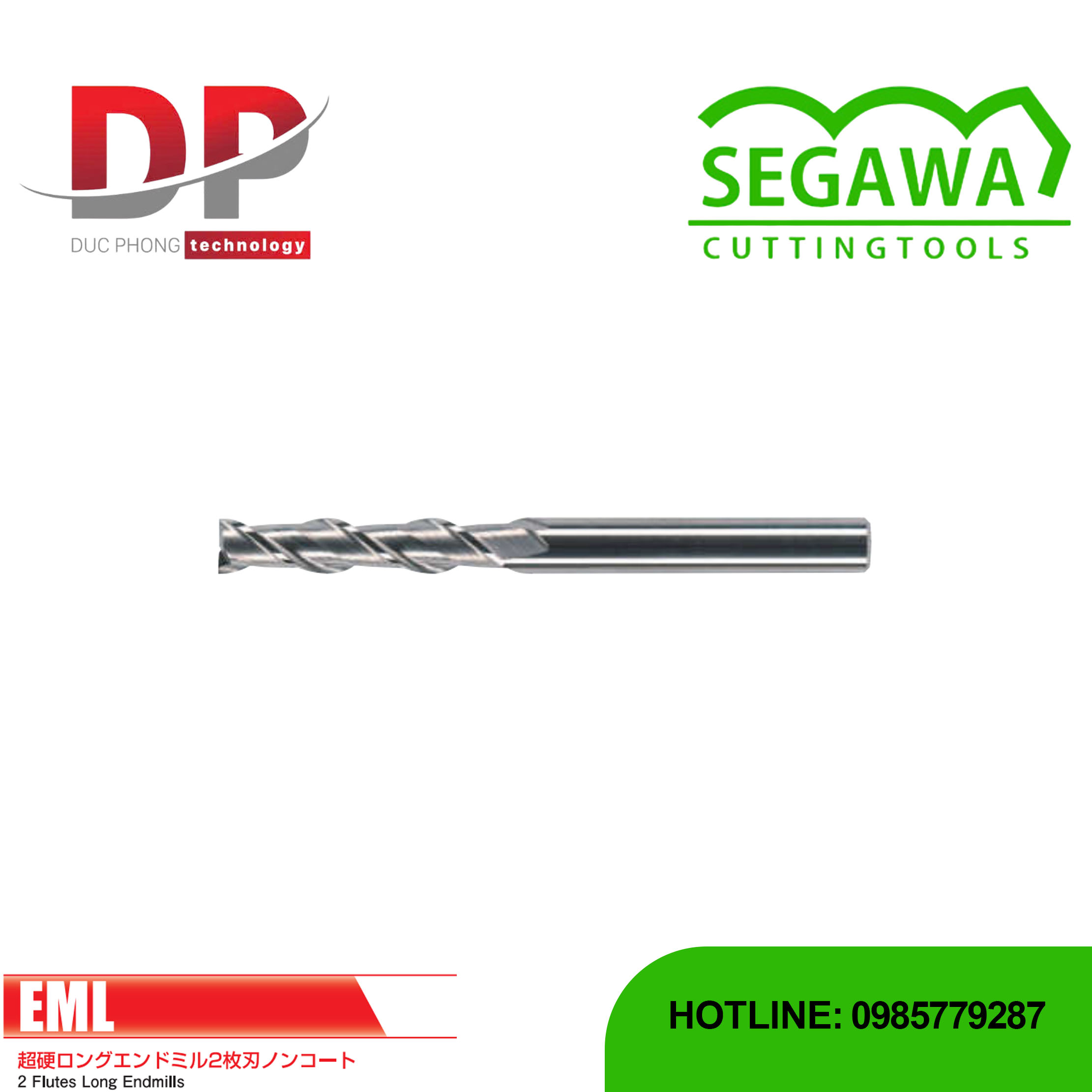 Dao phay ngón EML Carbide 2 me dài không phủ - Segawa