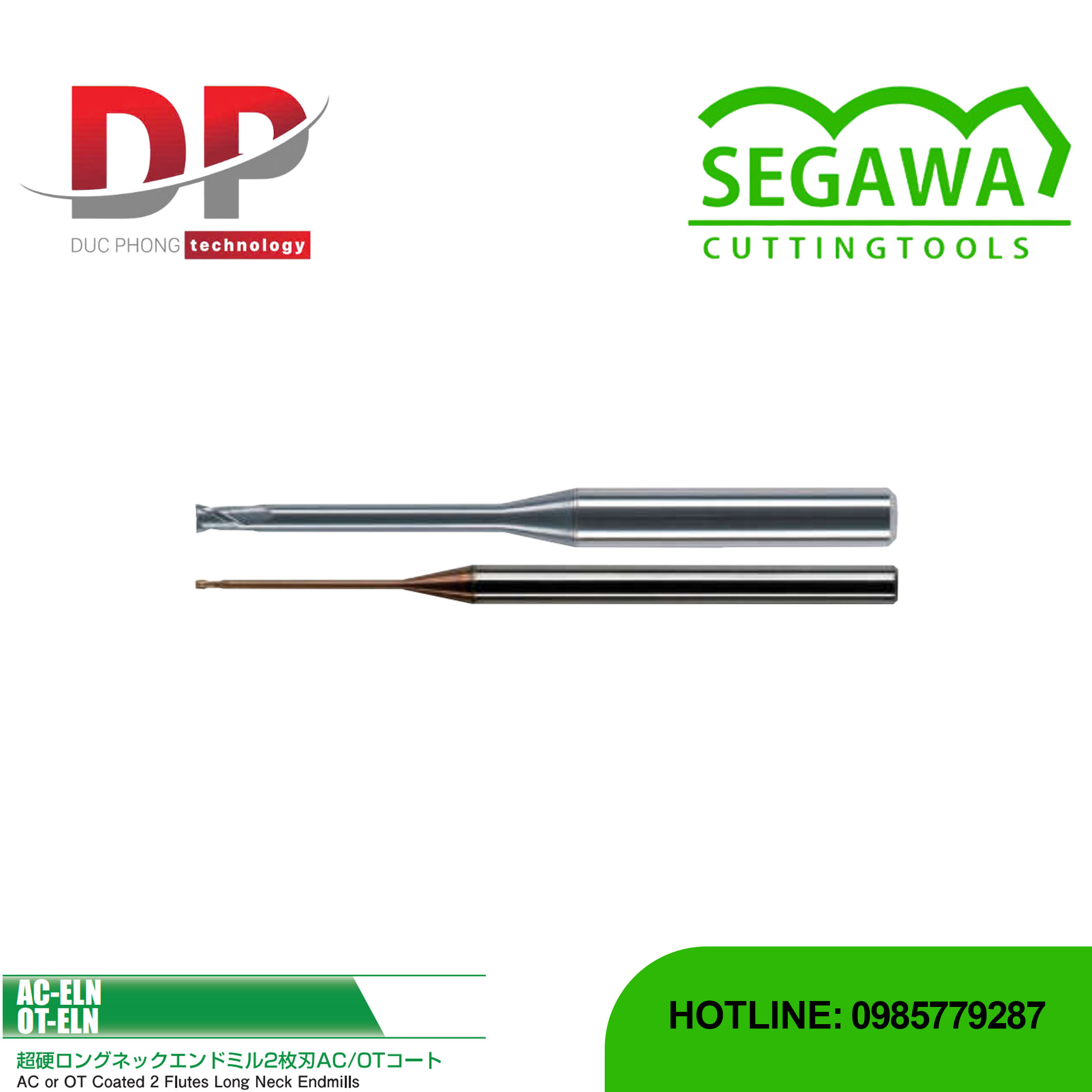 Dao phay ngón HC-DLC-AEMM Carbide 2 me có phủ HC-DLC - Segawa