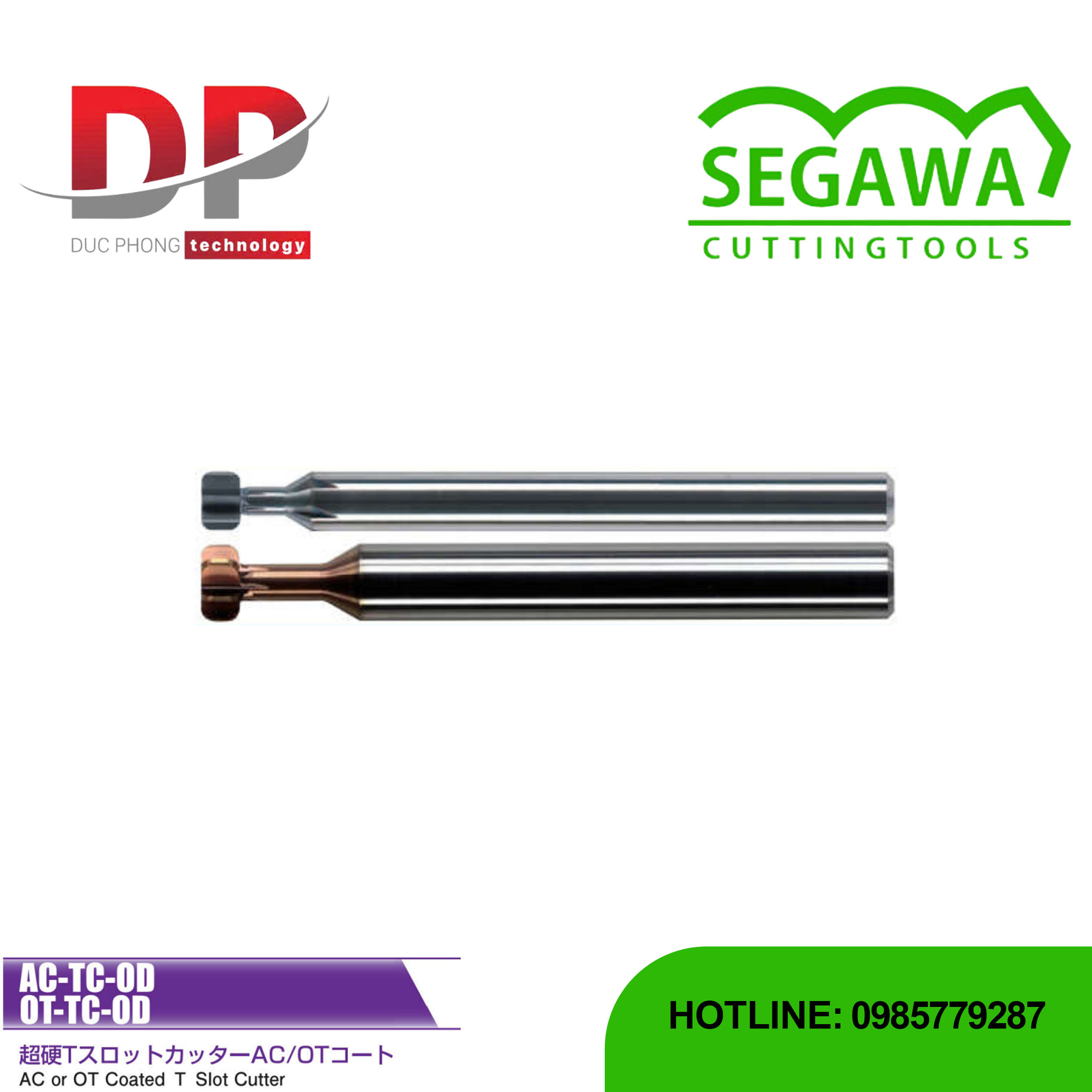 Dao phay rãnh T AC-TC-OD và OT-TC-OD Carbide 4 hoặc 6 me - Segawa