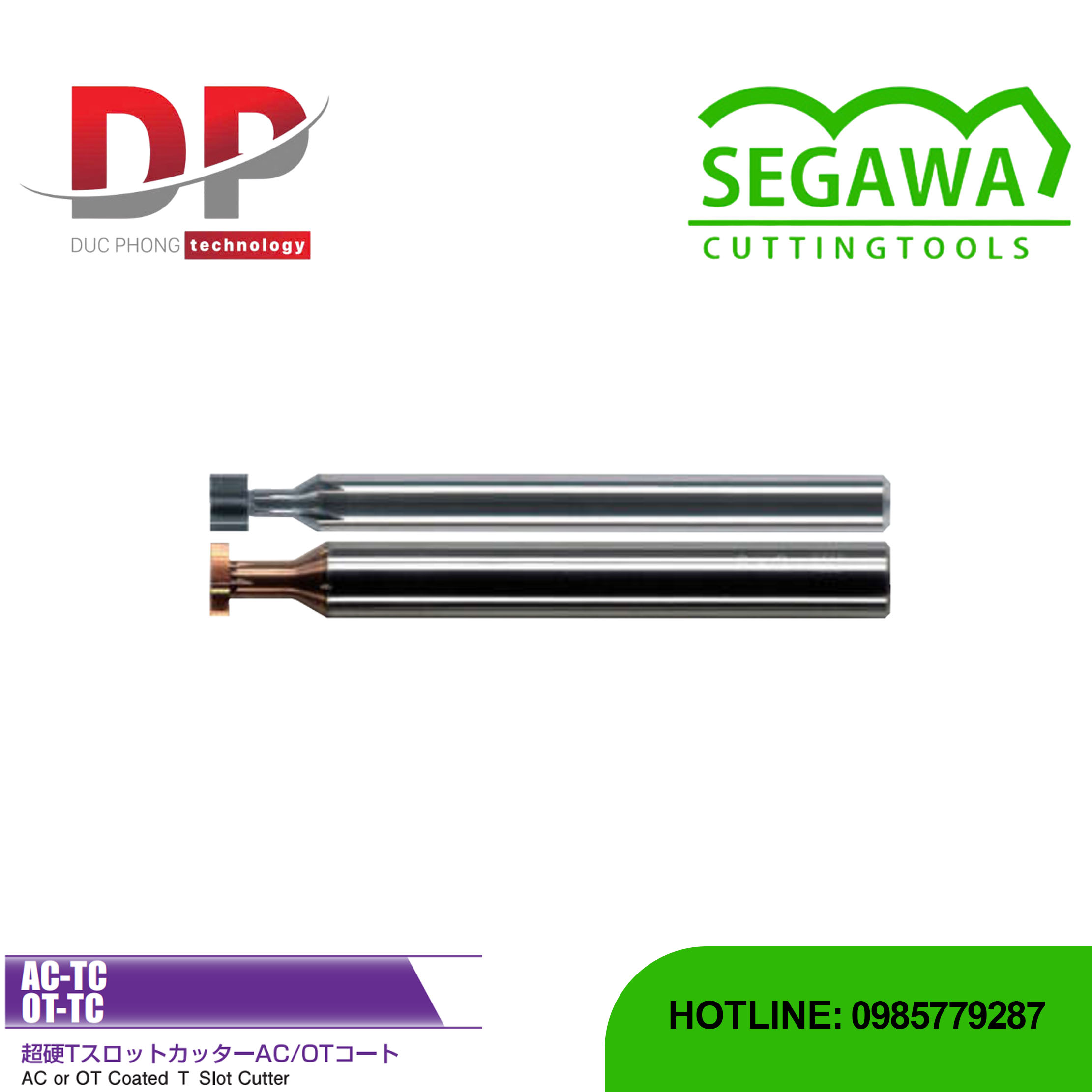 Dao phay rãnh T AC-TC và OT-TC Carbide 4 hoặc 6 me - Segawa