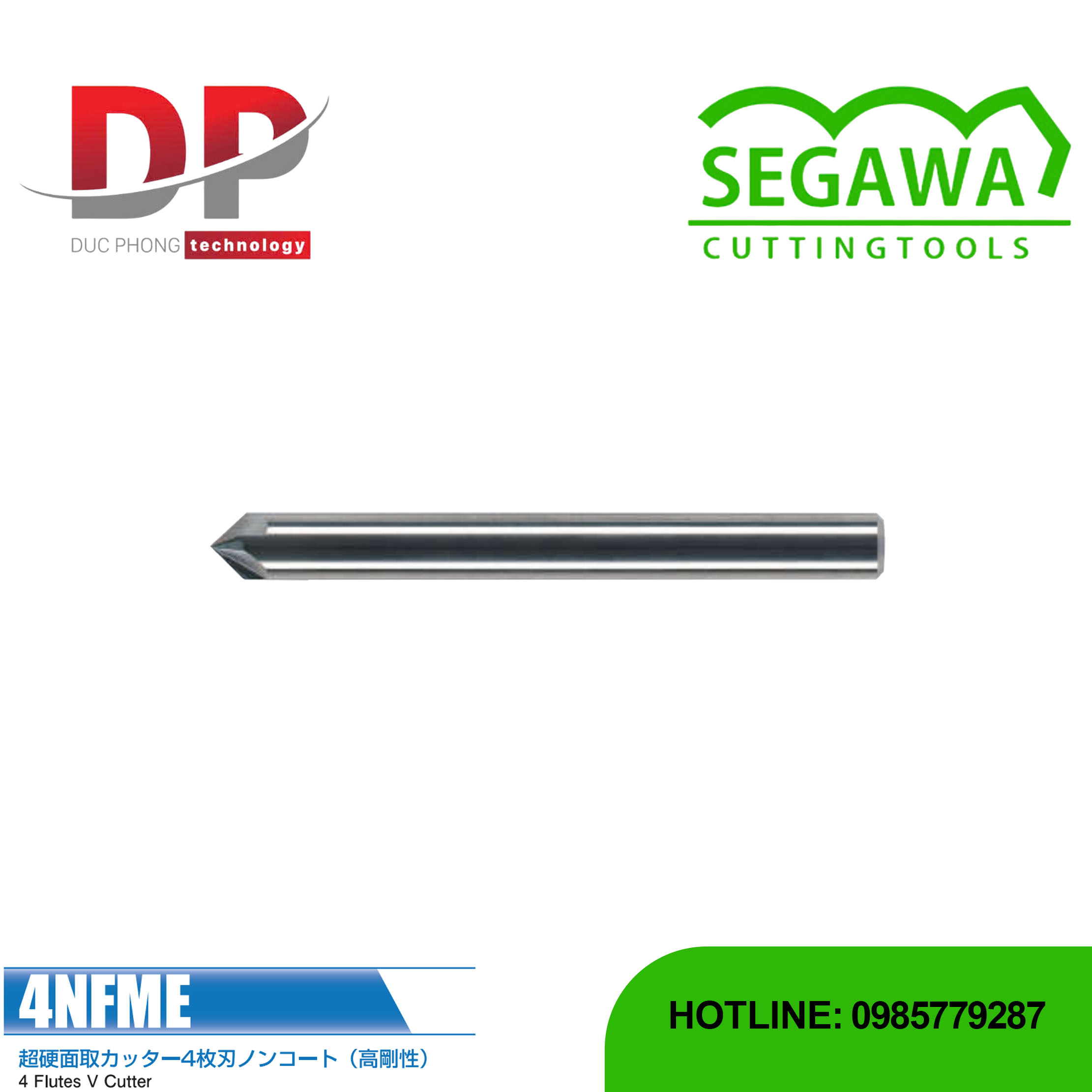 Dao phay vát mép 4NFME Carbide 4 me - Segawa