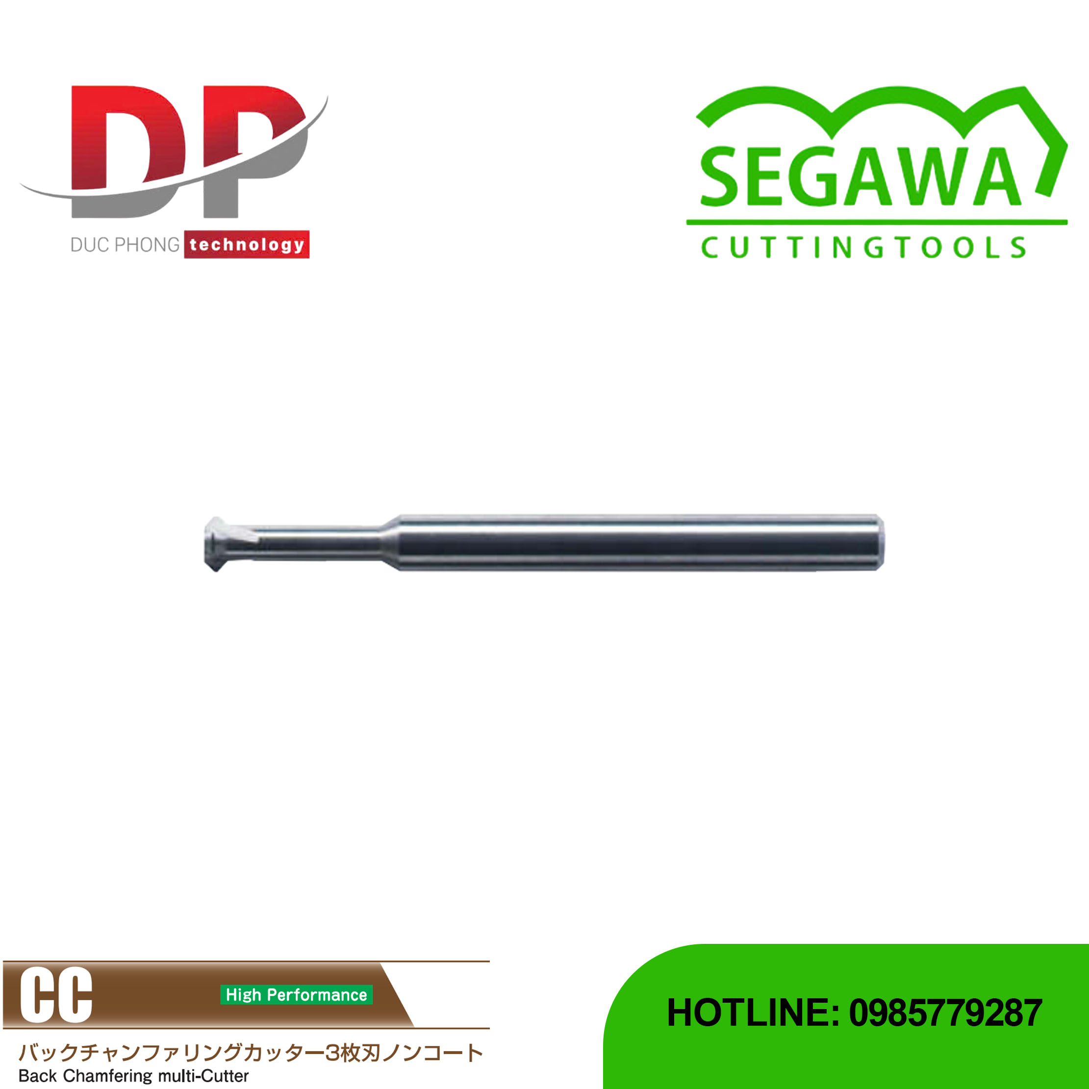Dao phay vát mép bo cạnh ngược CC Carbide 3 me - Segawa