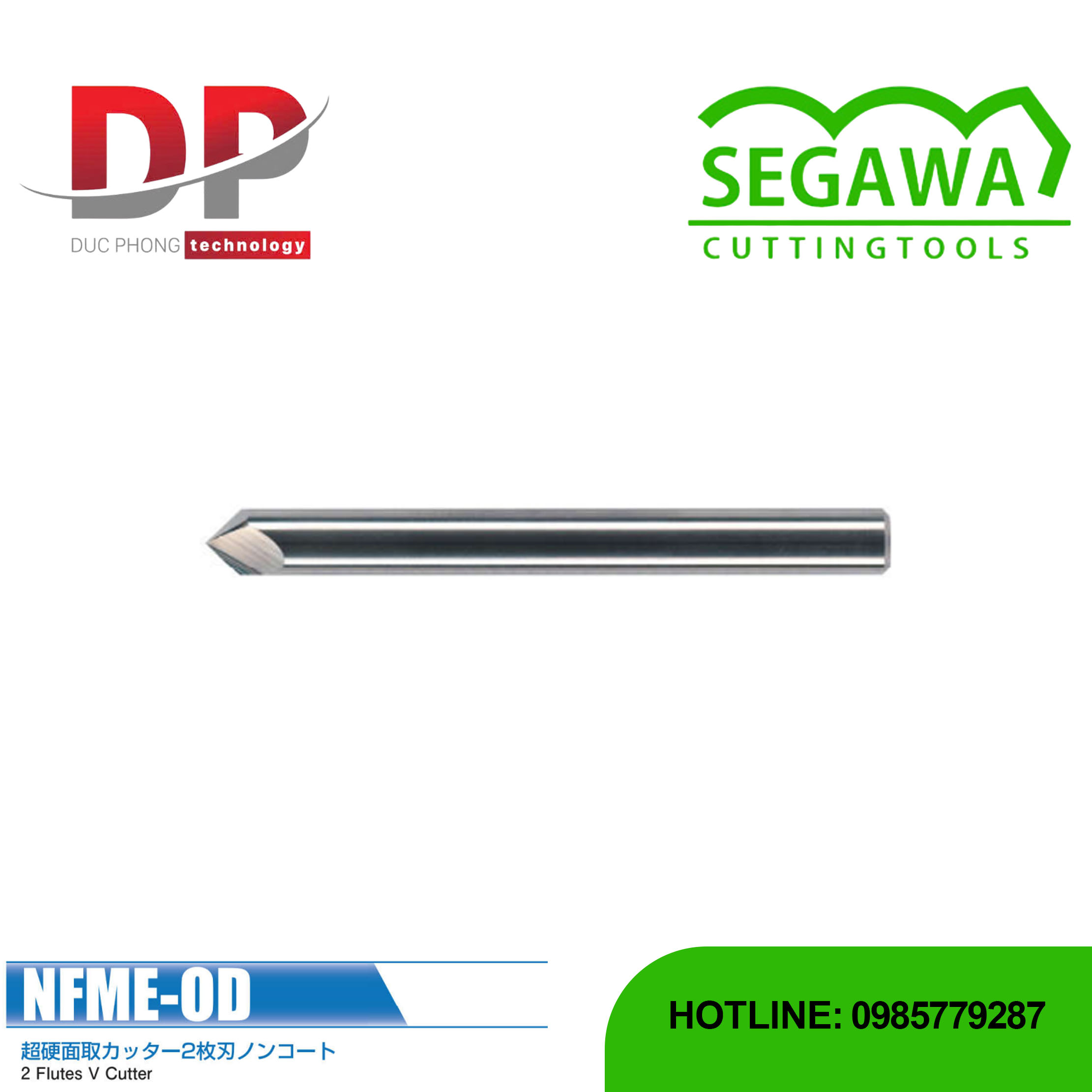 Dao phay vát mép NFME-OD Carbide 2 me - Segawa