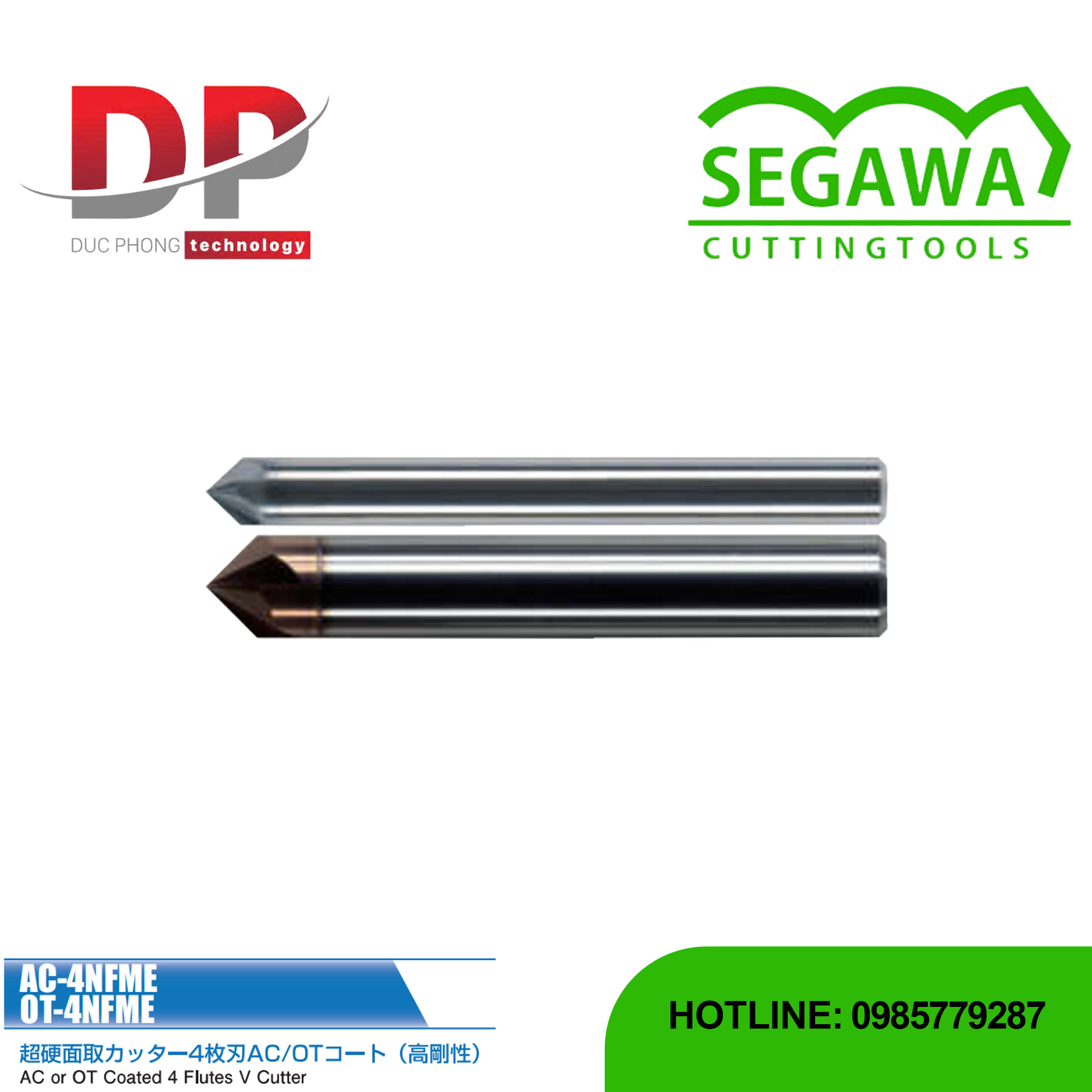 Dao phay vát rãnh AC-4NFME và OT-4NFME Carbide 4 me - Segawa