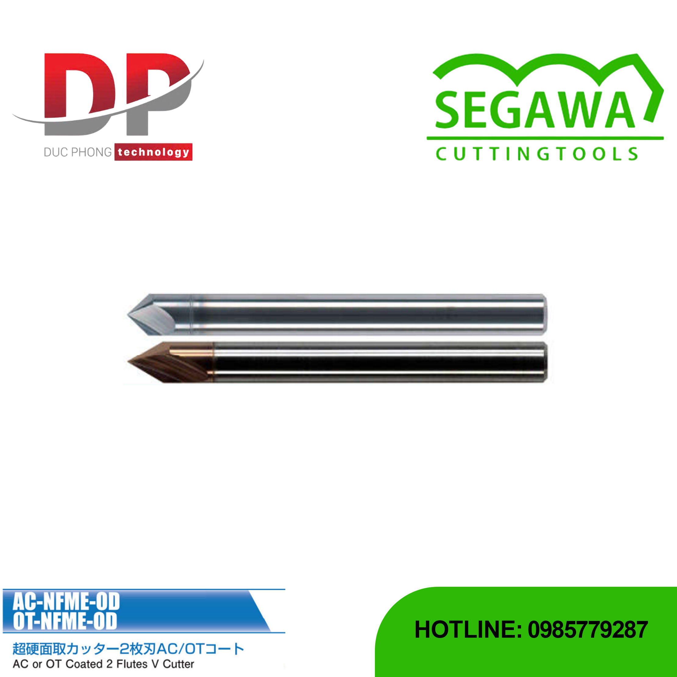 Dao phay vát rãnh AC-NFME-OD và OT-NFME-OD Carbide 2 me - Segawa