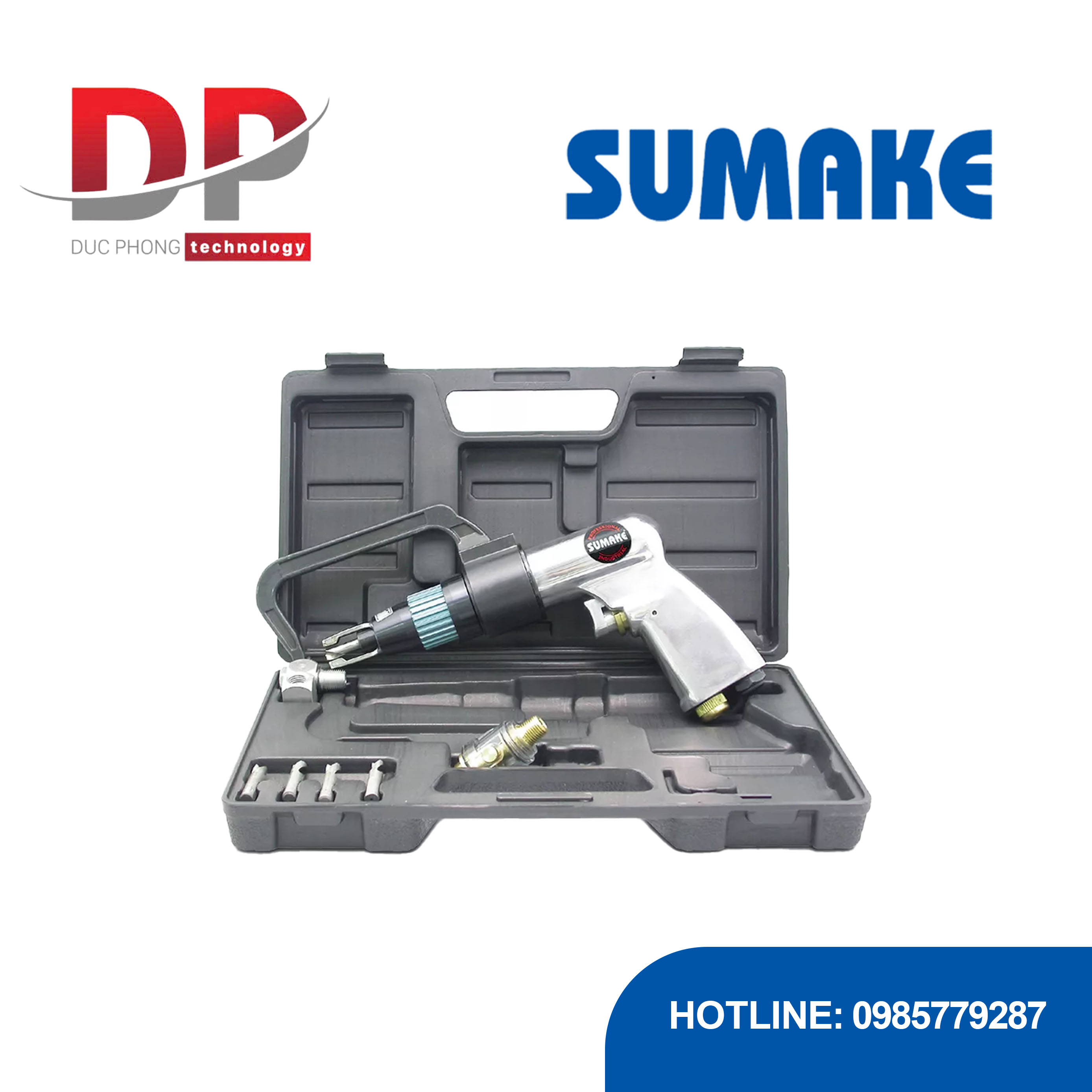 Bộ dụng cụ khoan hơi điểm công nghiệp kèm mũi khoan 6.5 mm và 8 mm, Sumake, ST-6657K