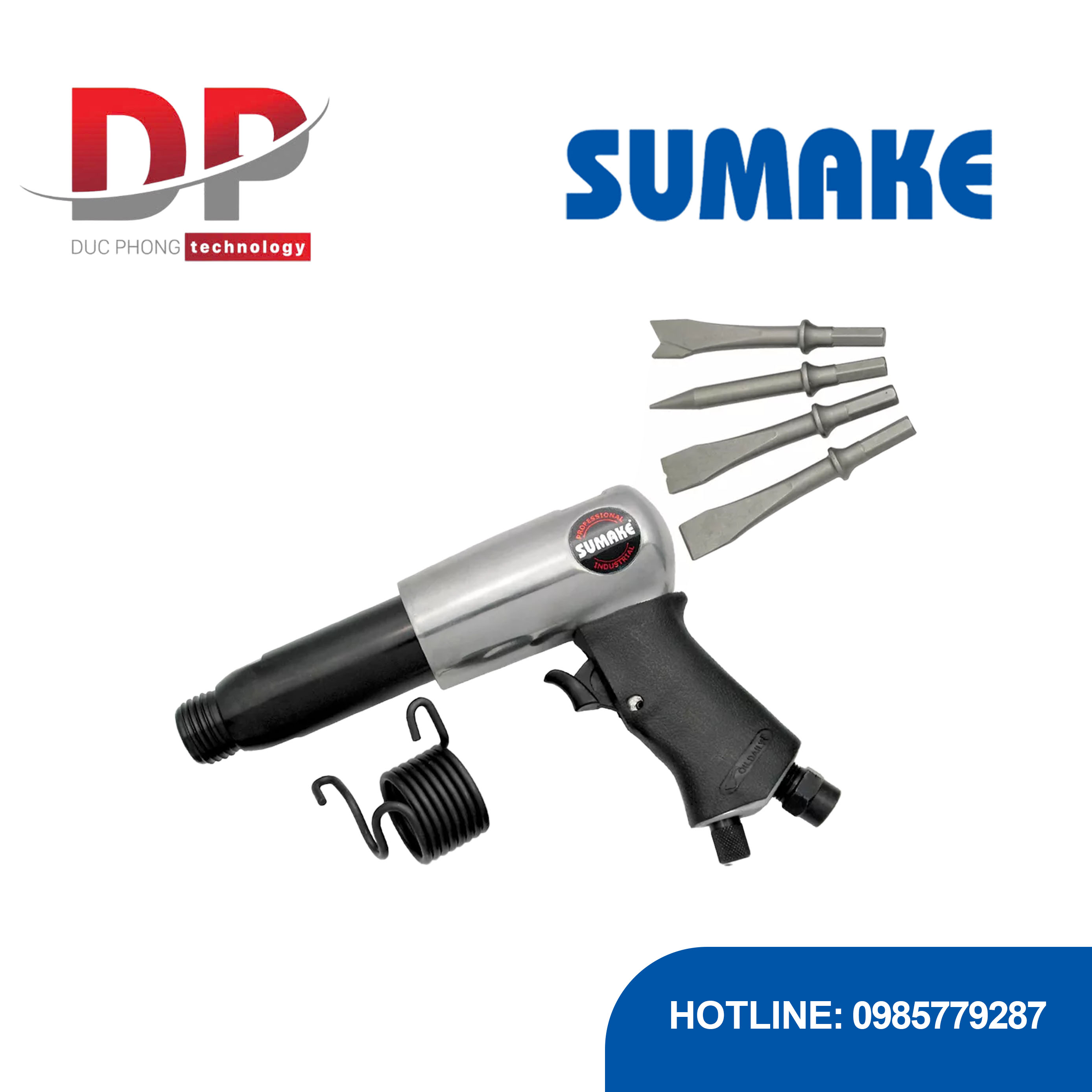Búa hơi 250mm kèm 4 mũi đục Sumake ST-2230-R