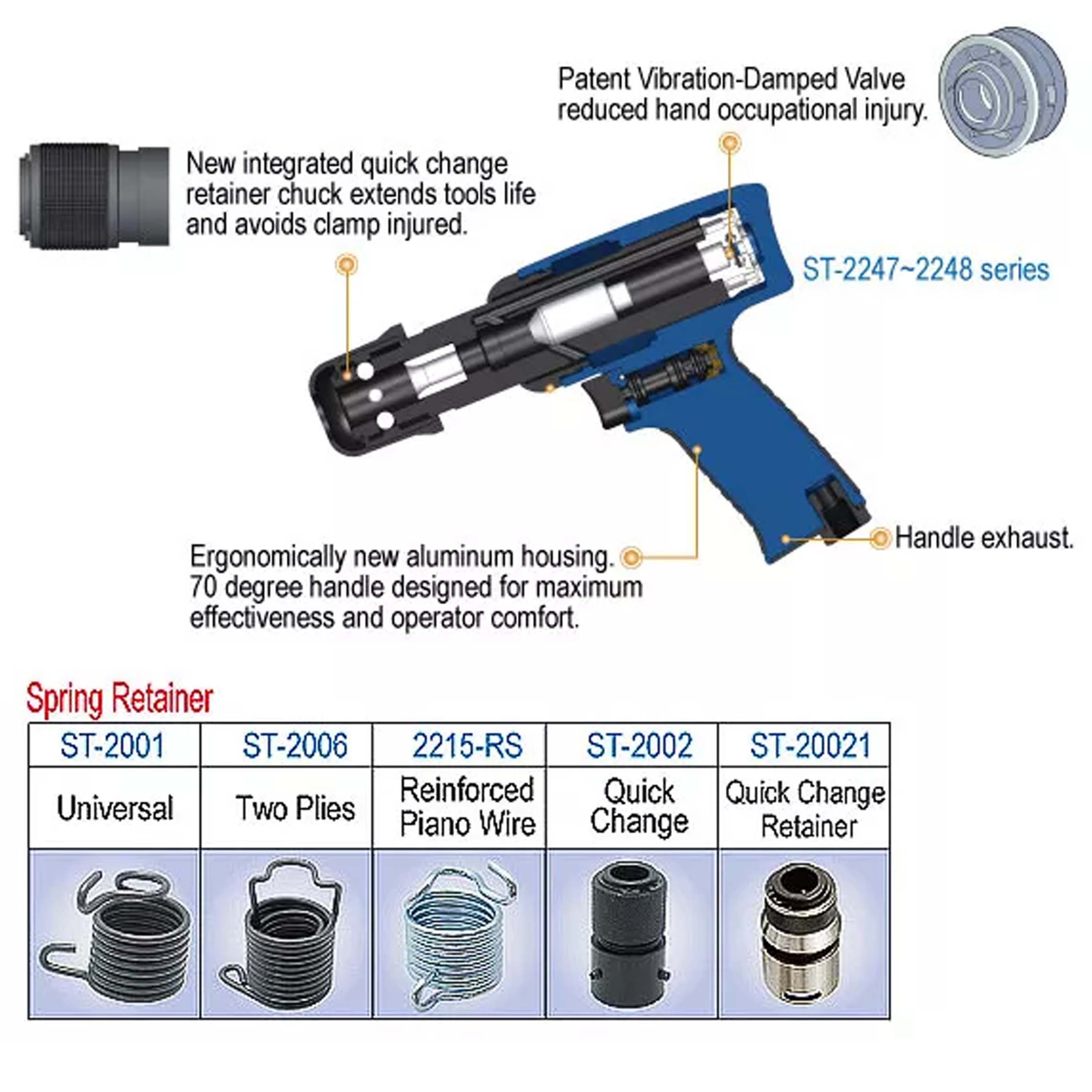 Búa hơi giảm rung chấn, loại nhẹ, đầu lục giác Sumake ST-2247/H