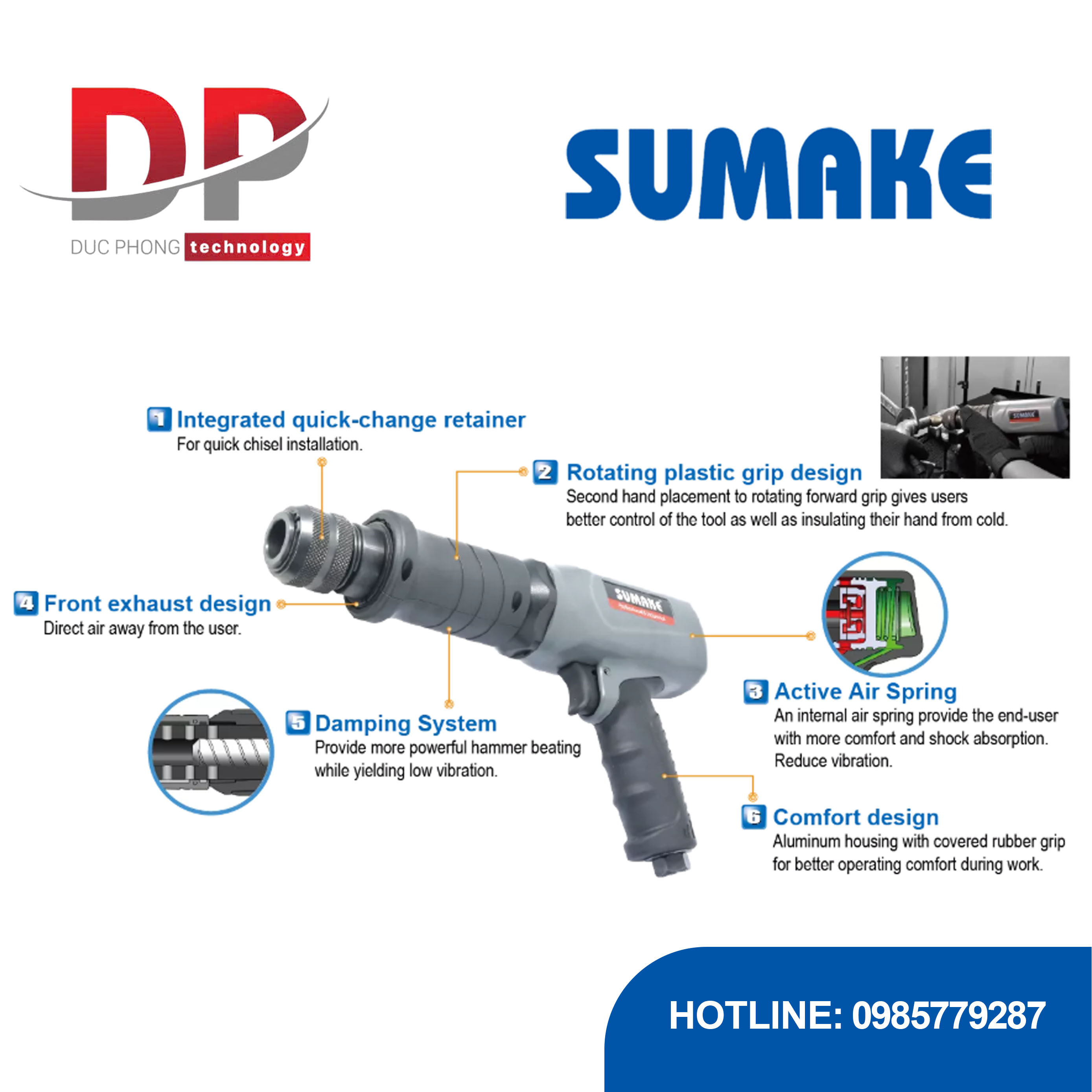 Búa hơi giảm rung Sumake ST-AH605H-Q