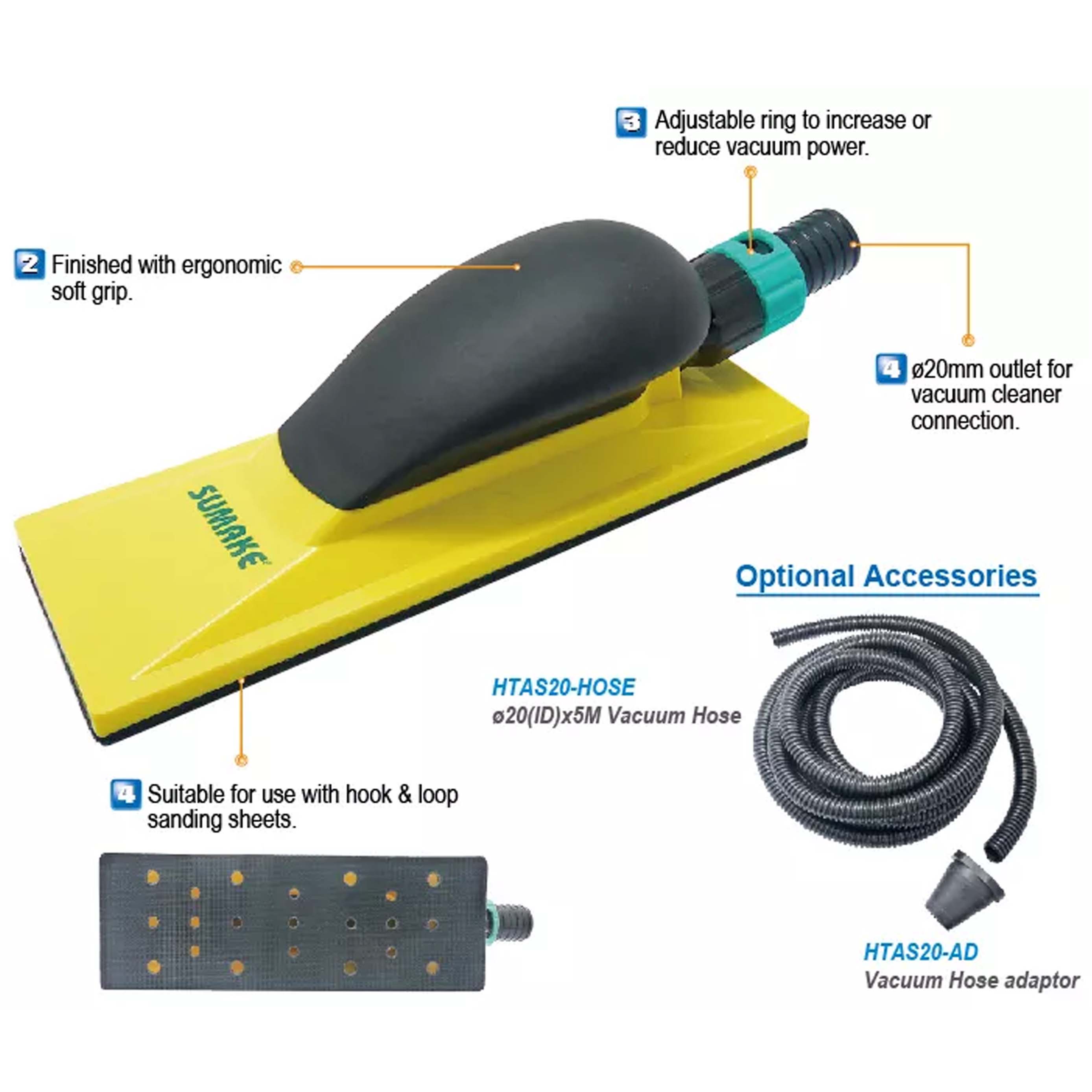 Dụng cụ chà nhám tay hút bụi 70x125 mm, Sumake HT-AS2000