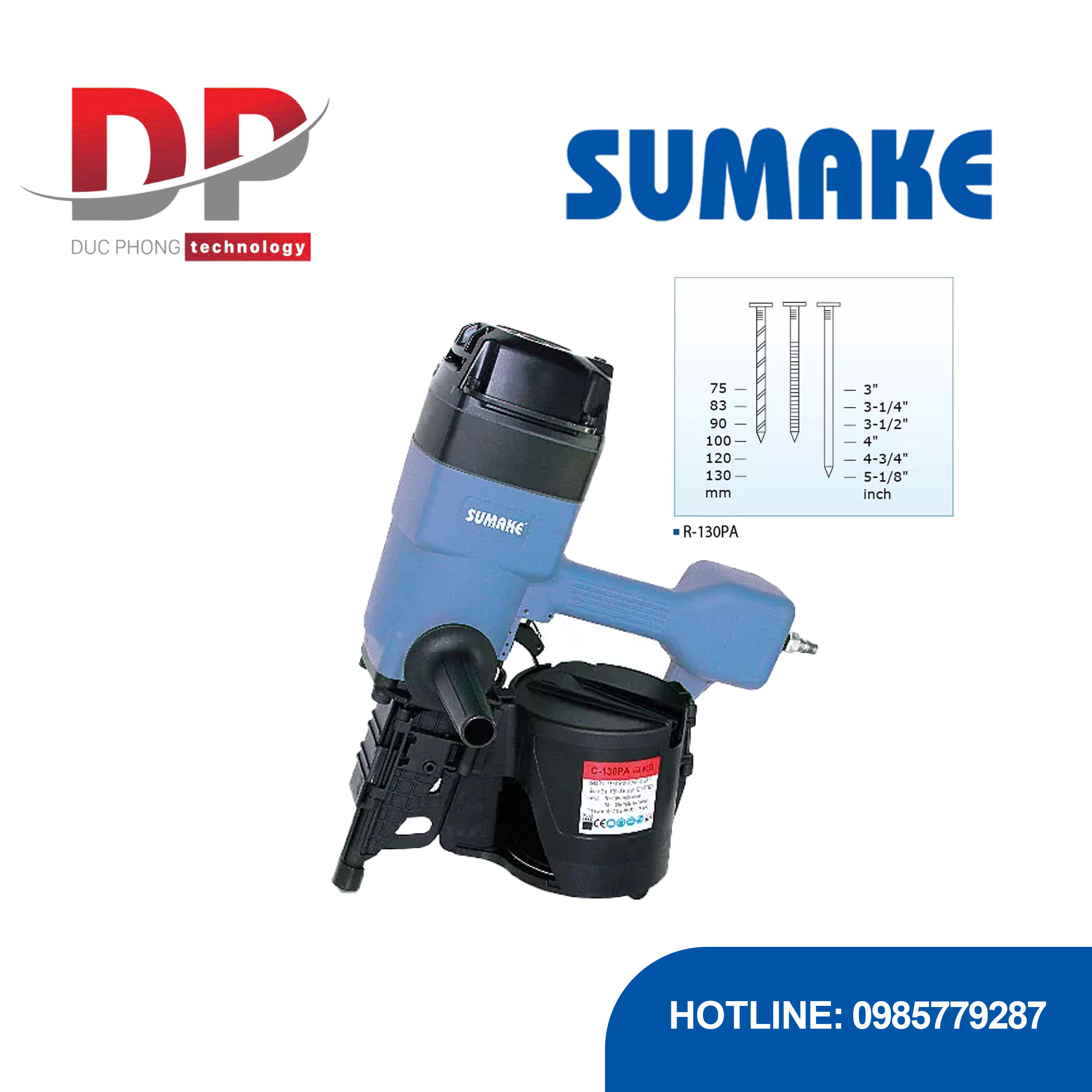 Máy bắn đinh cuộn Sumake R-130PA