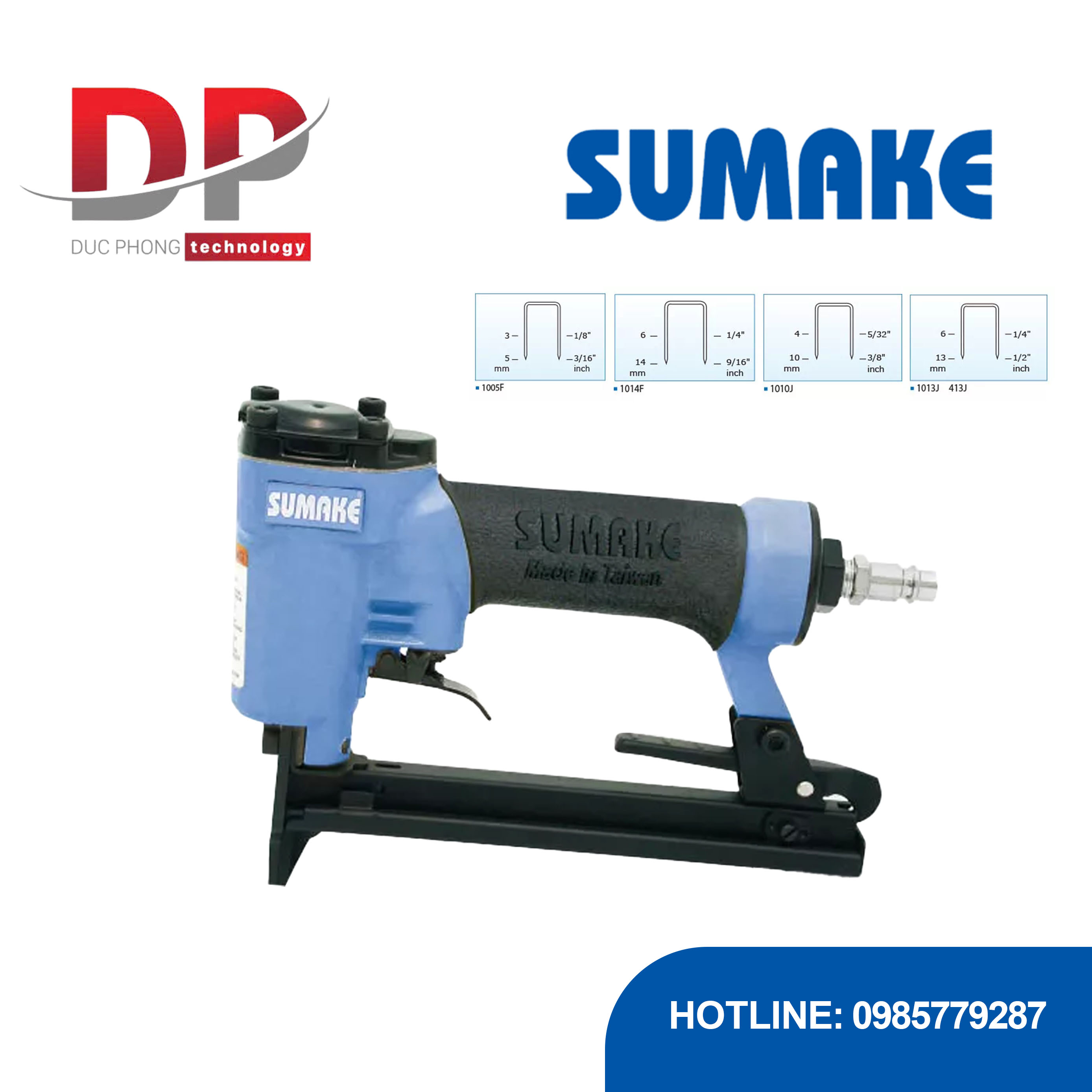 Máy bắn ghim hơi dây vừa Sumake 1005F, xi lanh cực lớn
