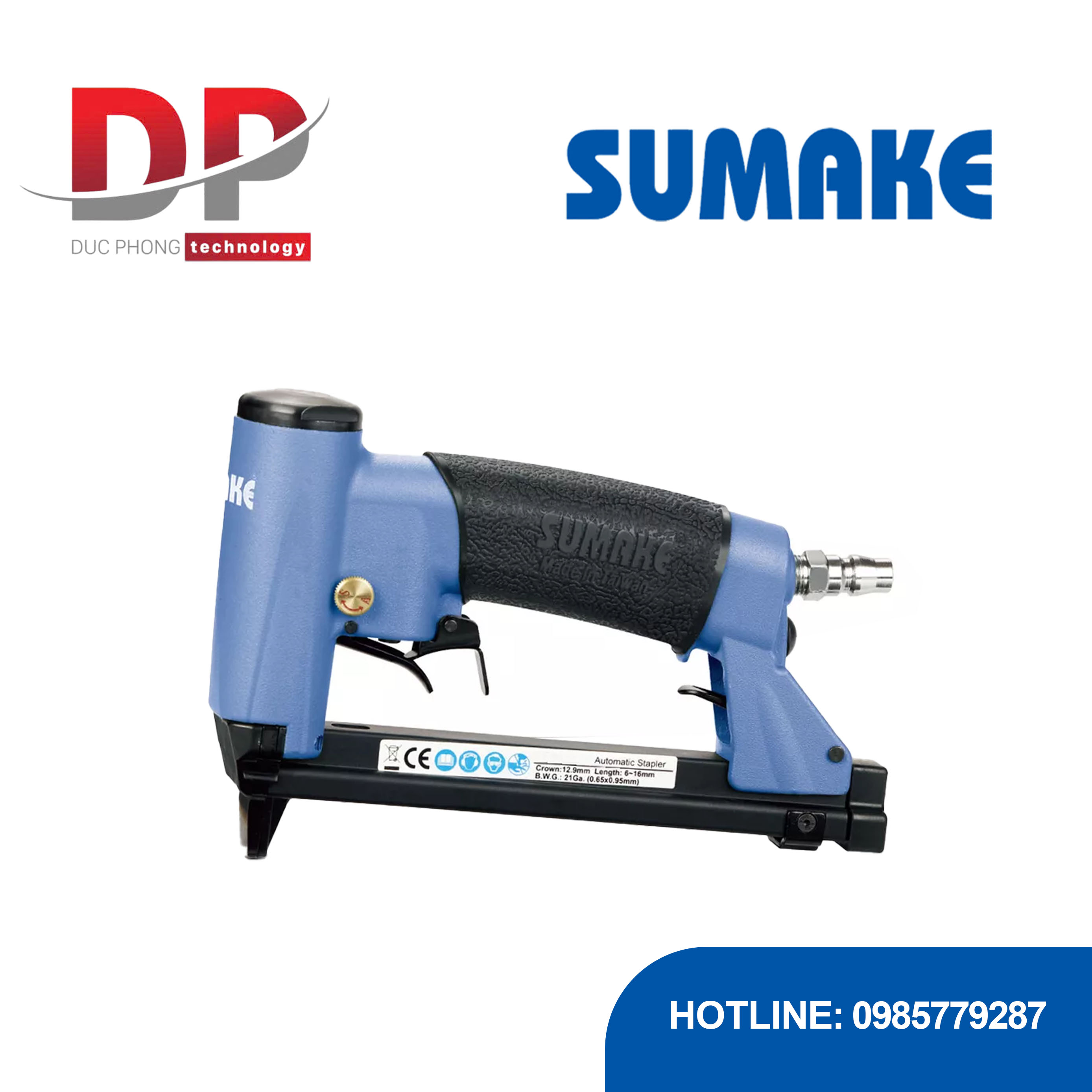 Máy bắn ghim hơi tự động Sumake 80/16C tải 100 ghim, 18 ghim/giây