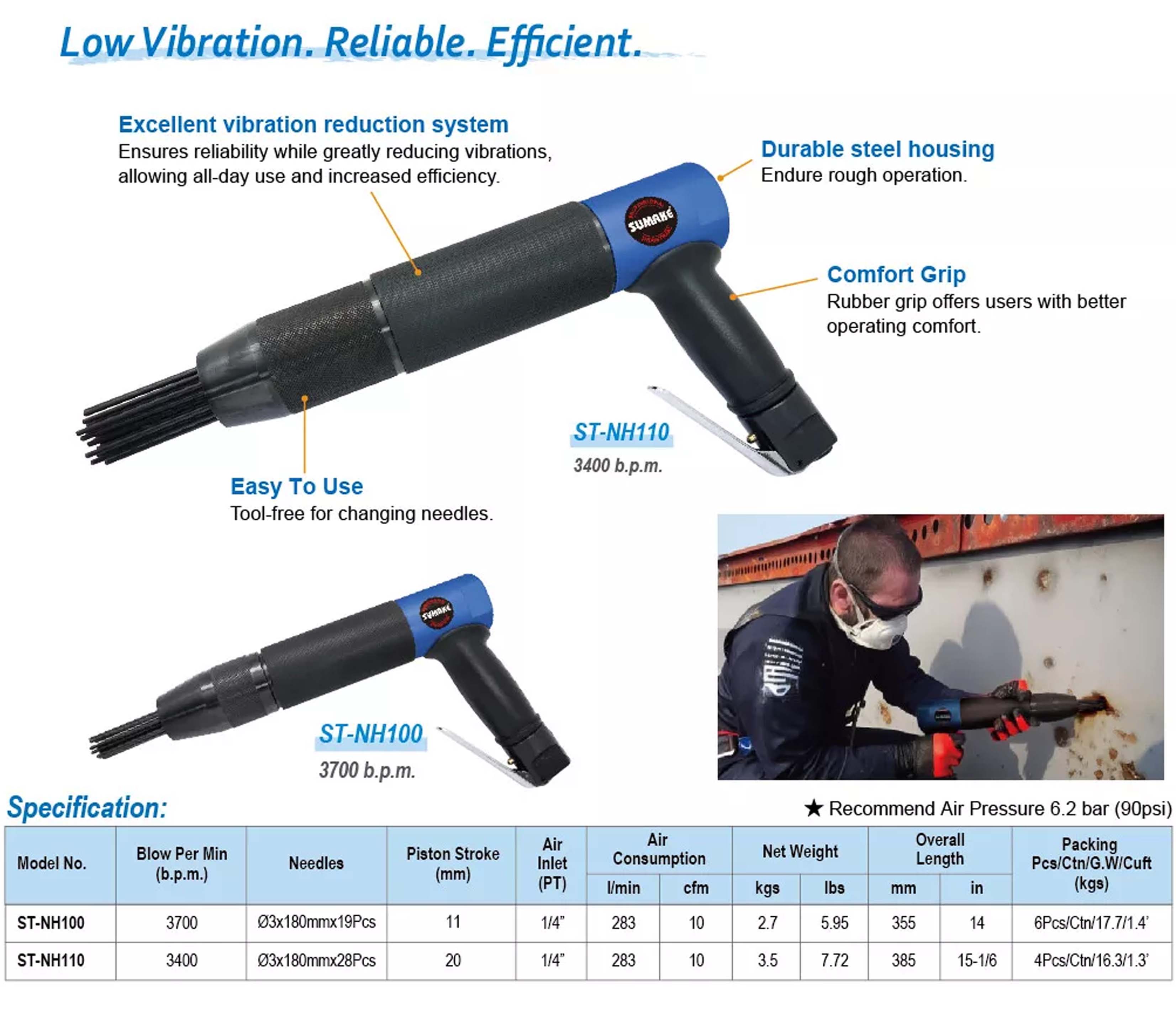 Máy cạo kim khí hơi, giảm rung lắc Sumake ST-NH100, ST-NH110